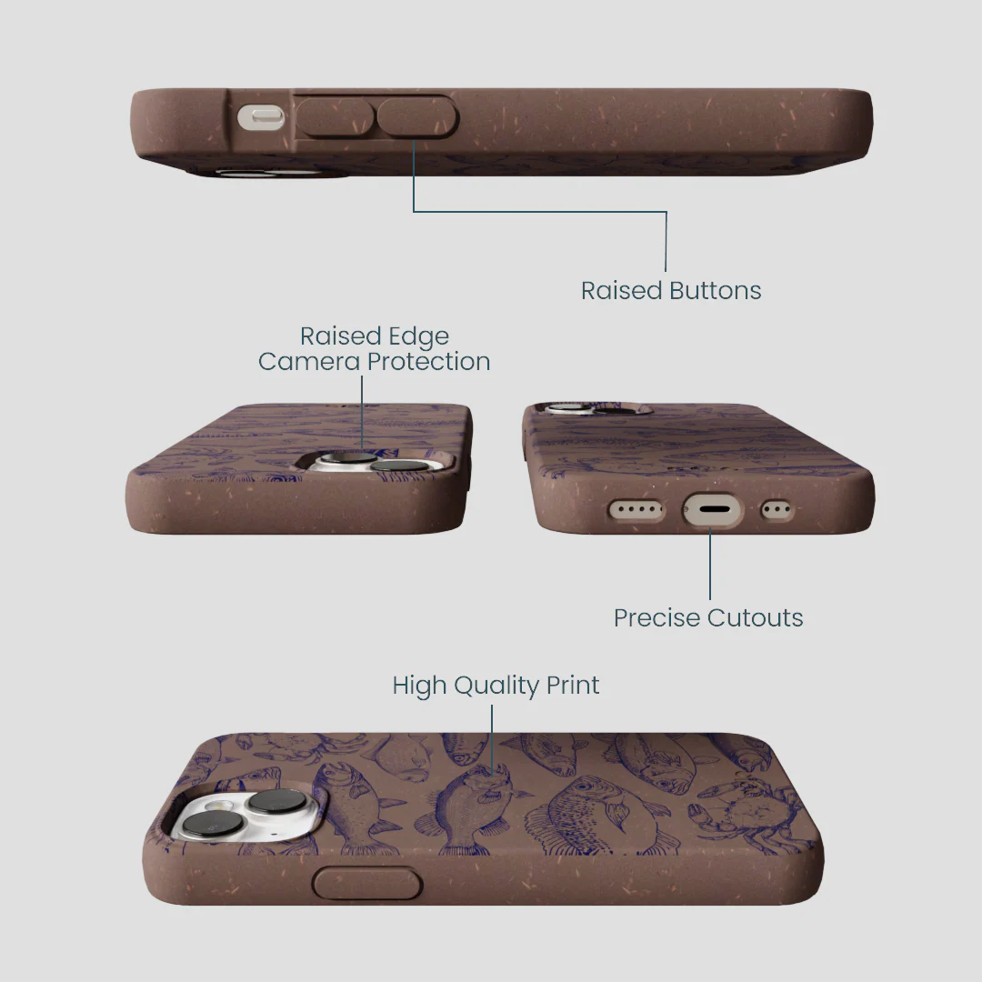 Chocolate Brown Vintage Catch iPhone 13 Case - Image 3