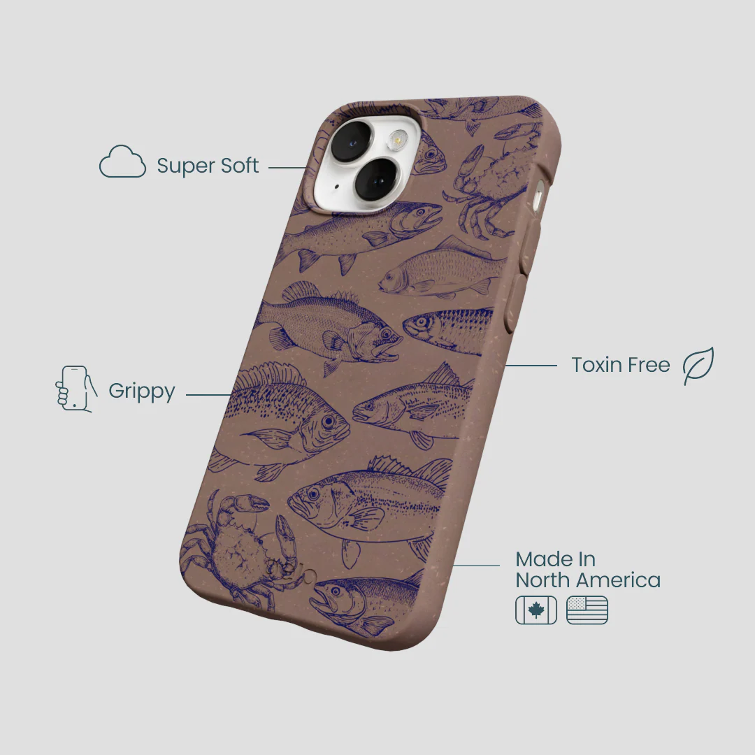 Chocolate Brown Vintage Catch iPhone 13 Case - Image 4