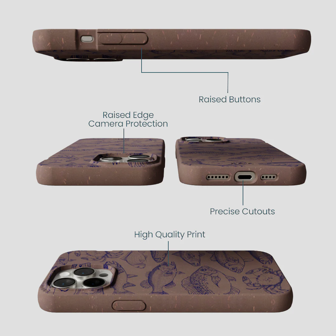 Chocolate Brown Vintage Catch iPhone 14 Pro Max Case - Image 3