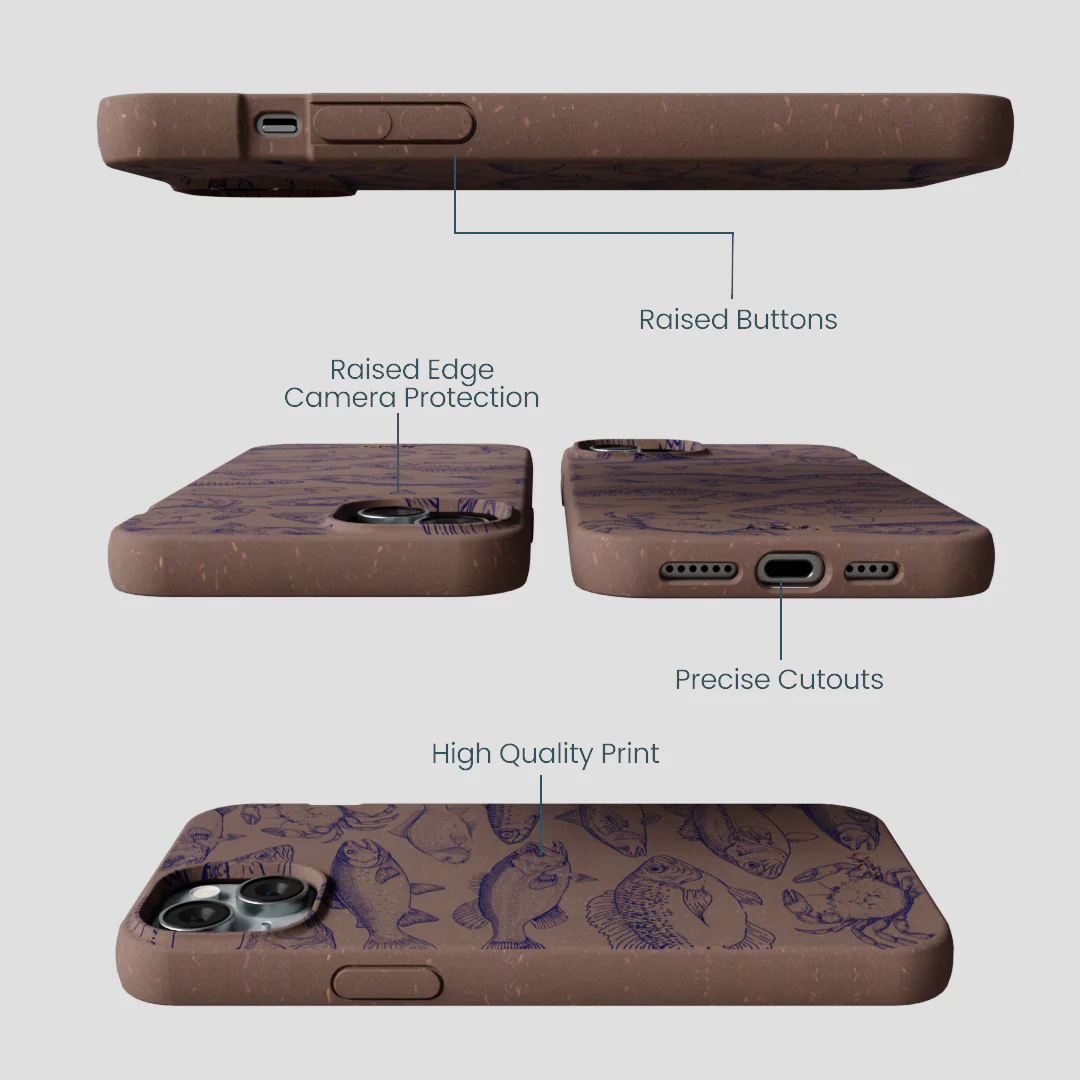 Chocolate Brown Vintage Catch iPhone 15 Plus Case - Image 3