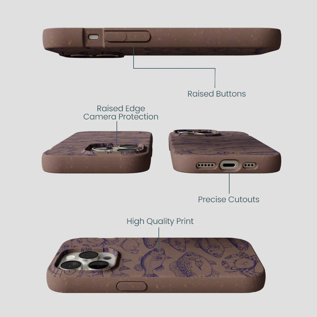 Chocolate Brown Vintage Catch iPhone 15 Pro Case - Image 3