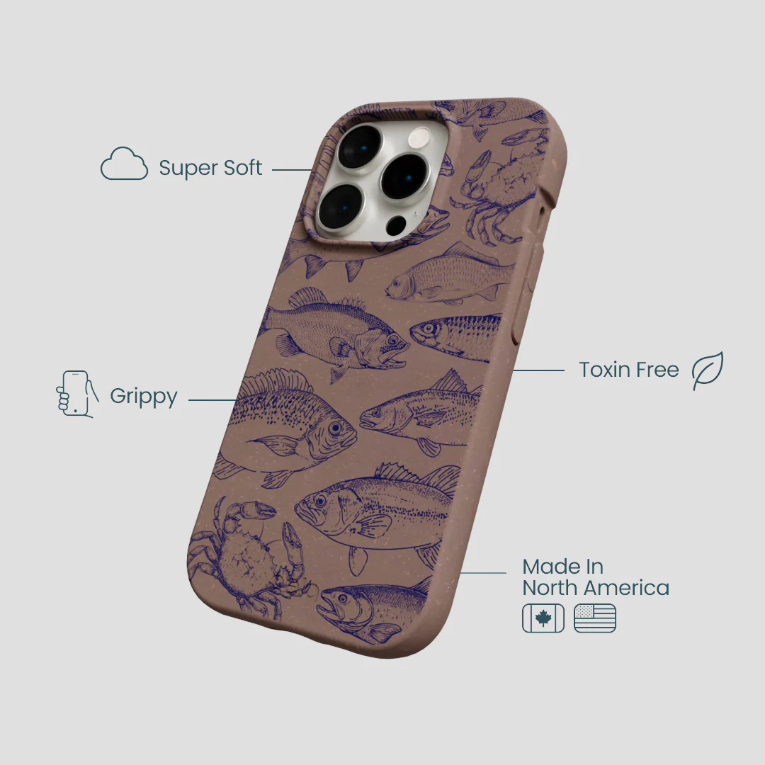 Chocolate Brown Vintage Catch iPhone 15 Pro Case - Image 4