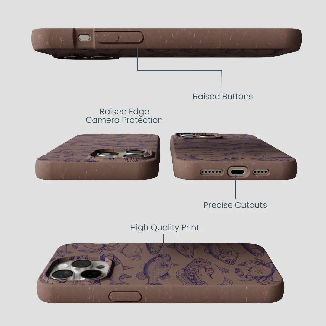 Chocolate Brown Vintage Catch iPhone 15 Pro Max Case - Image 3