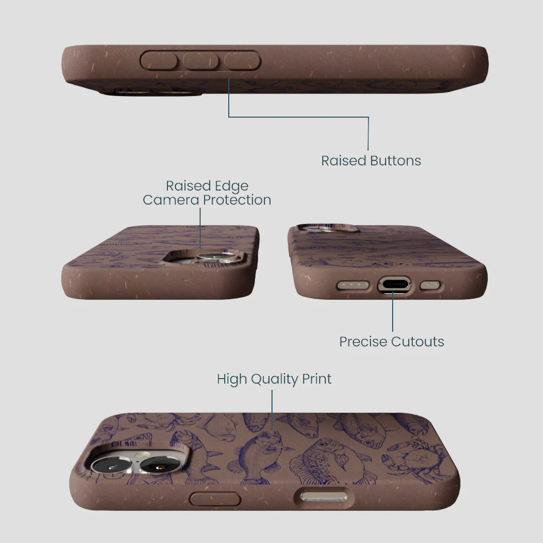 Chocolate Brown Vintage Catch iPhone 16 Case - Image 3