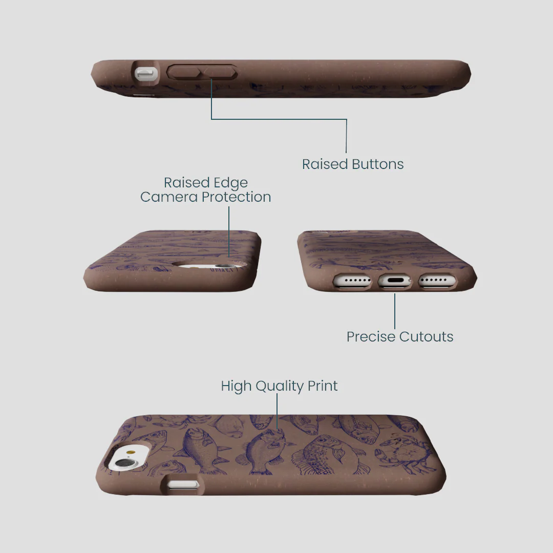 Chocolate Brown Vintage Catch iPhone 6/6s/7/8/SE Case - Image 3