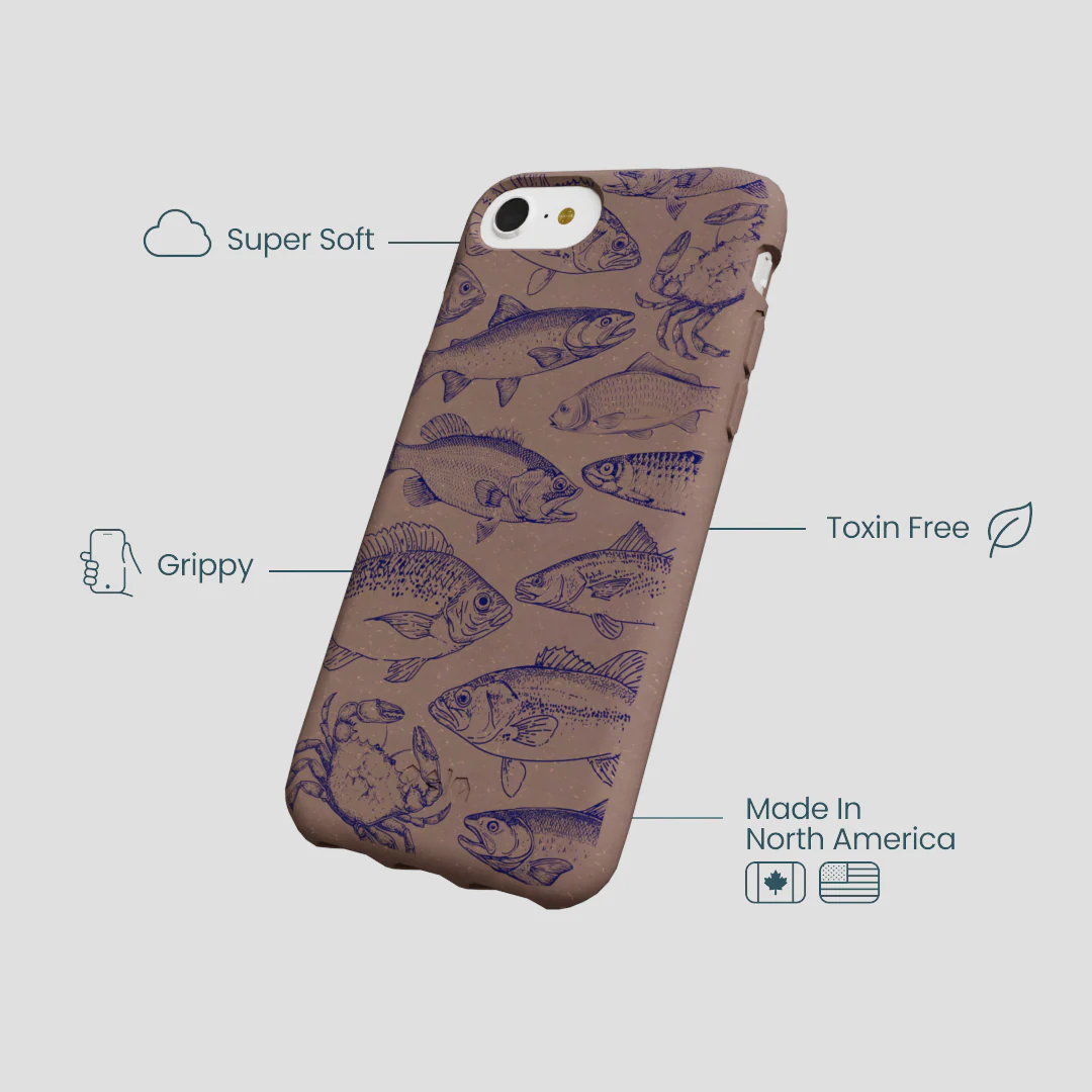 Chocolate Brown Vintage Catch iPhone 6/6s/7/8/SE Case - Image 4