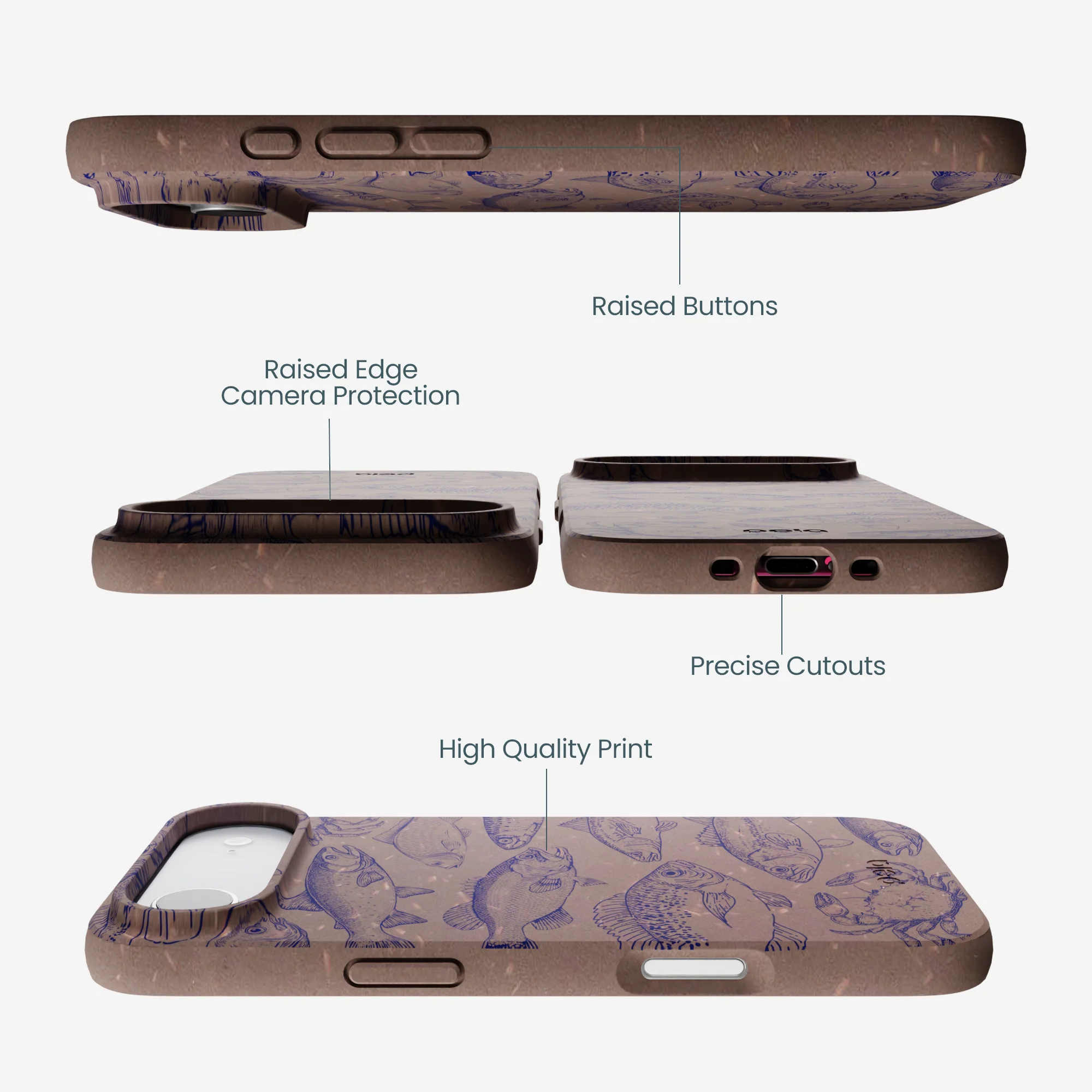 Chocolate Brown Vintage Catch iPhone Air Case - Image 3