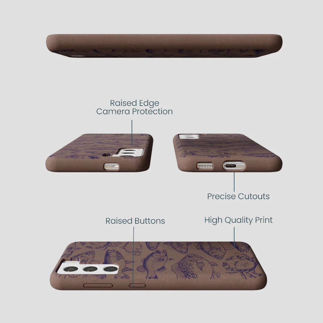 Chocolate Brown Vintage Catch Samsung Galaxy S21 Case - Image 3