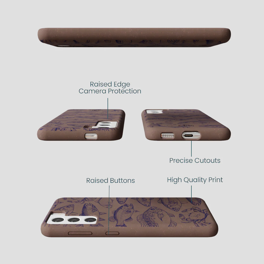 Chocolate Brown Vintage Catch Samsung Galaxy S22 Case - Image 3
