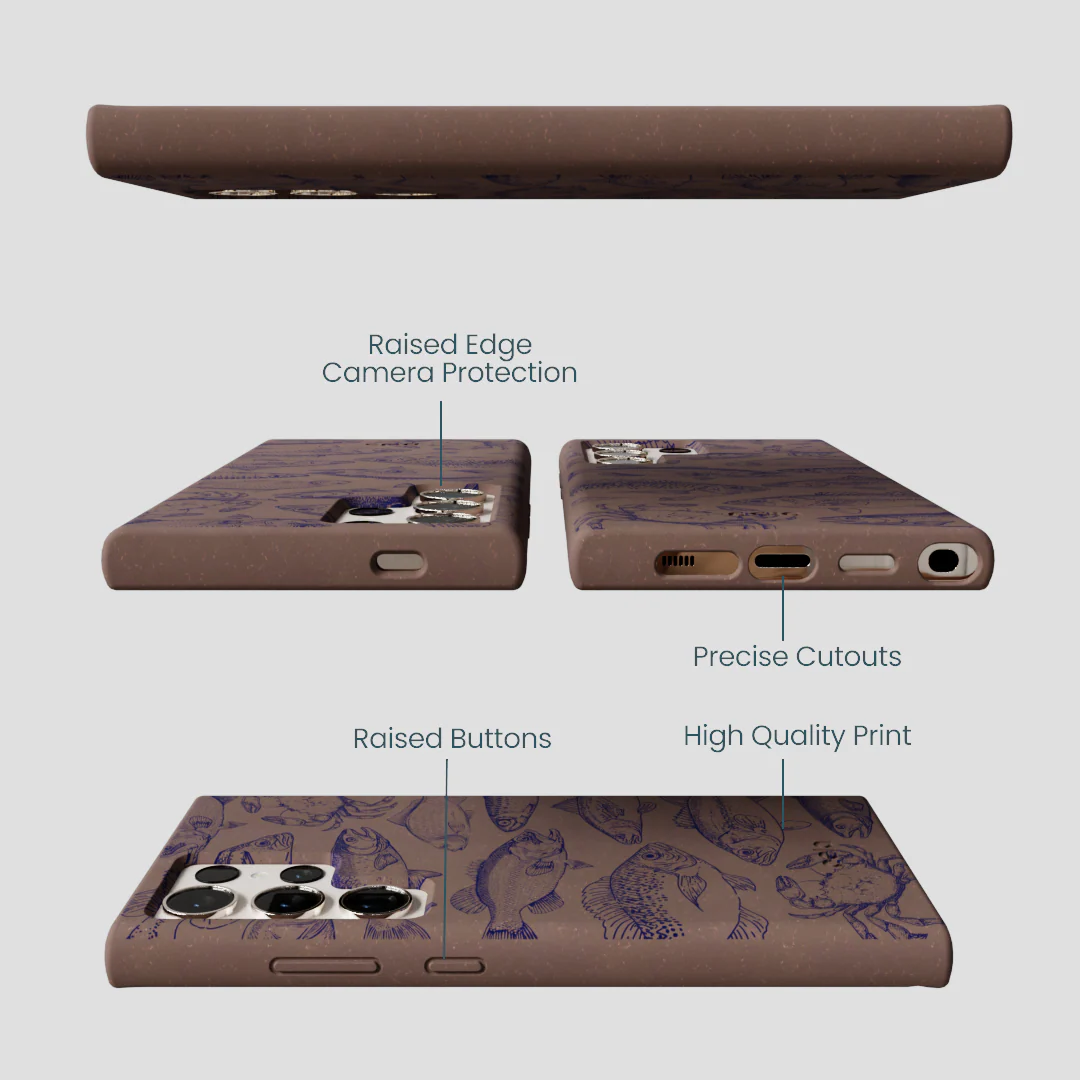 Chocolate Brown Vintage Catch Samsung Galaxy S24 Ultra Case - Image 3