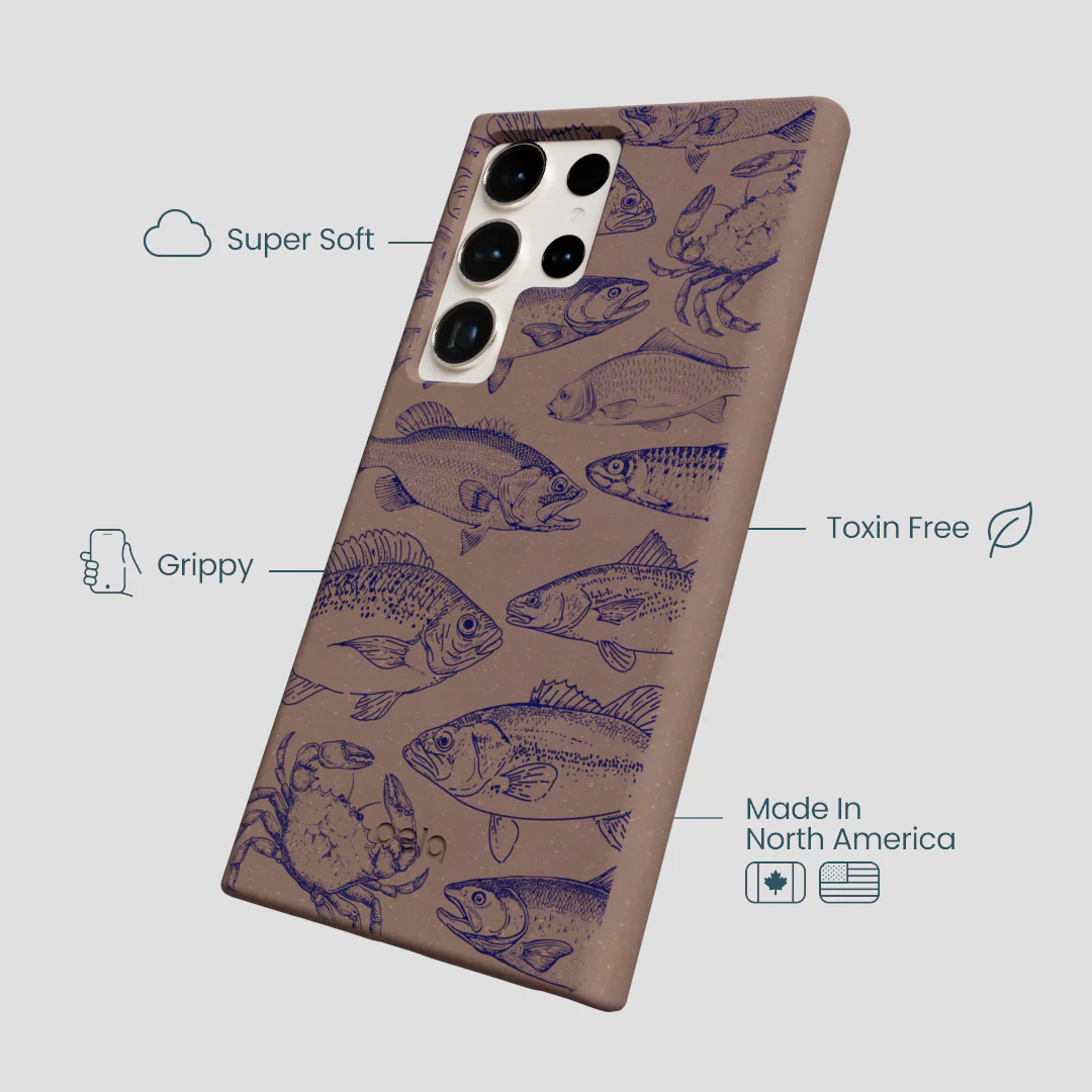 Chocolate Brown Vintage Catch Samsung Galaxy S24 Ultra Case - Image 4