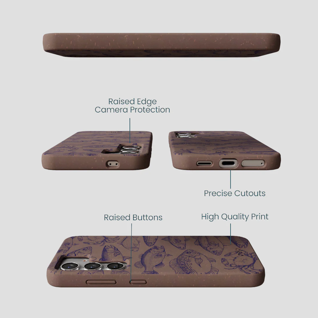 Chocolate Brown Vintage Catch Samsung Galaxy S25 Case - Image 3
