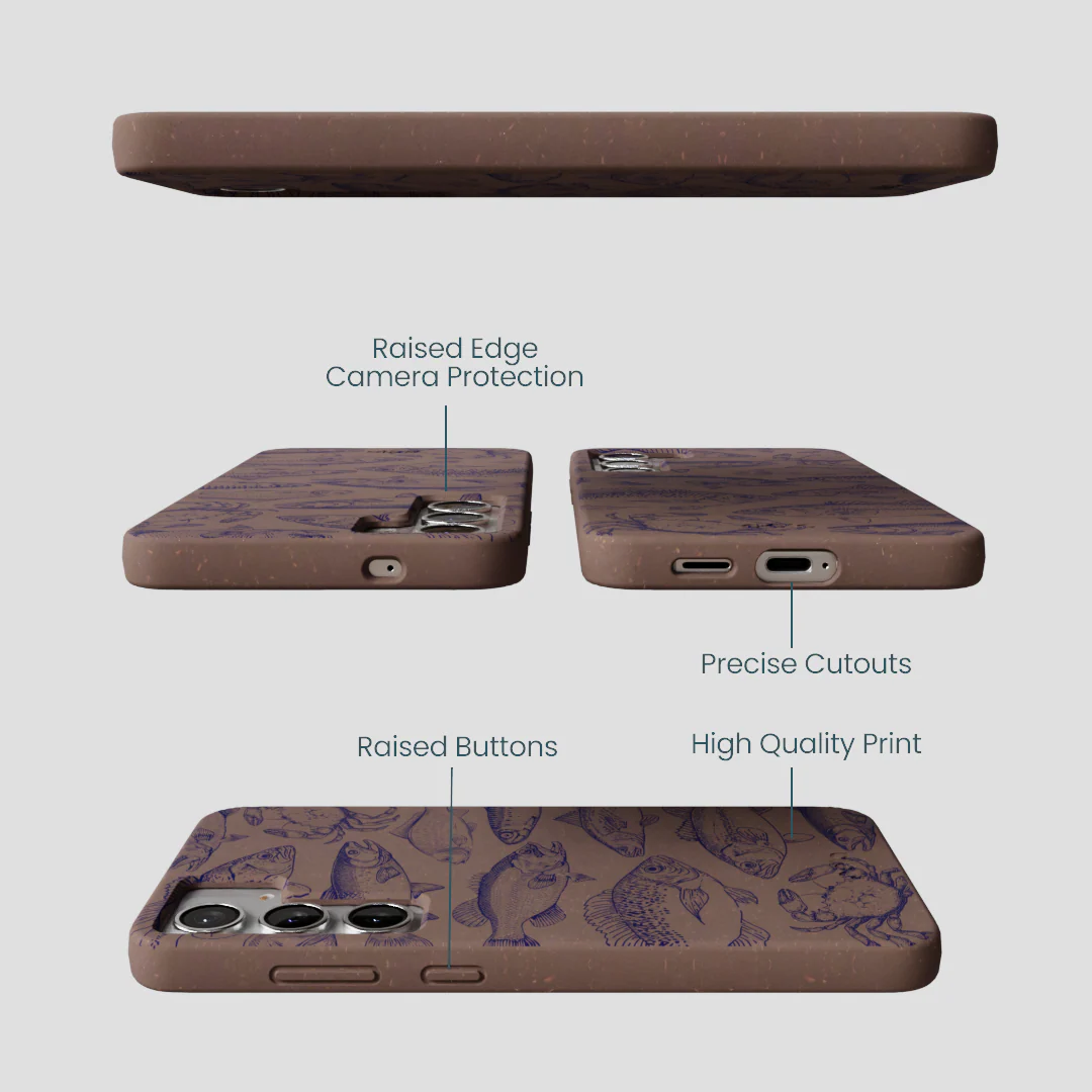 Chocolate Brown Vintage Catch Samsung Galaxy S25+(Plus) Case - Image 3