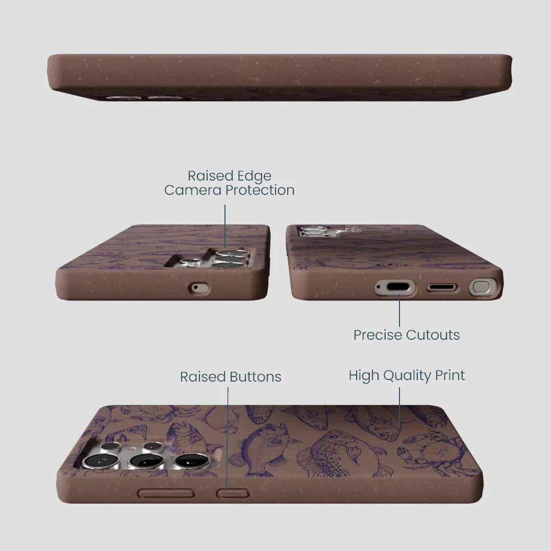 Chocolate Brown Vintage Catch Samsung Galaxy S25 Ultra Case - Image 3