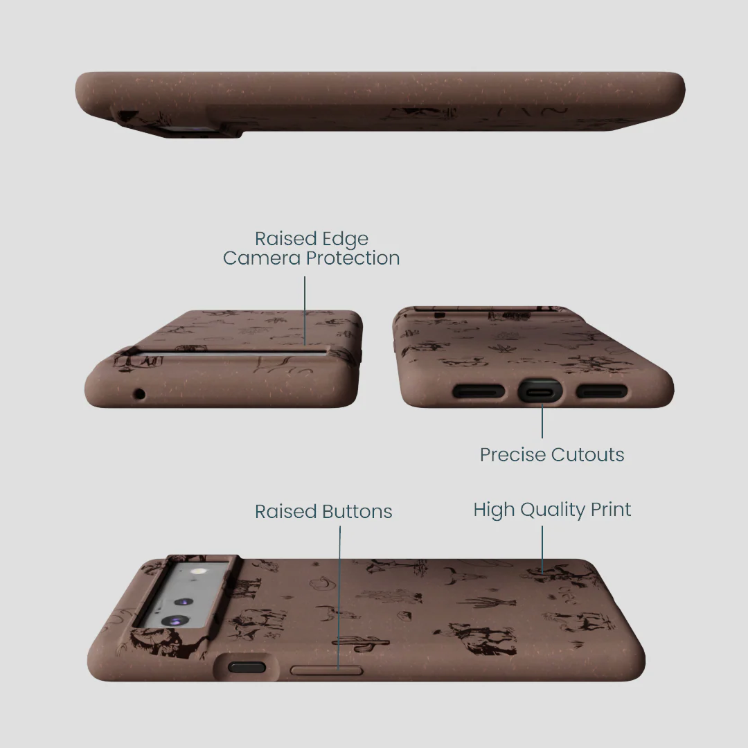 Chocolate Brown Wild Frontier Google Pixel 6a Case - Image 3