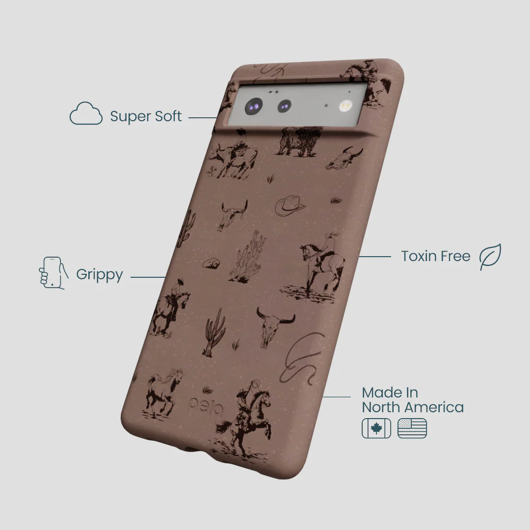 Chocolate Brown Wild Frontier Google Pixel 6a Case - Image 4