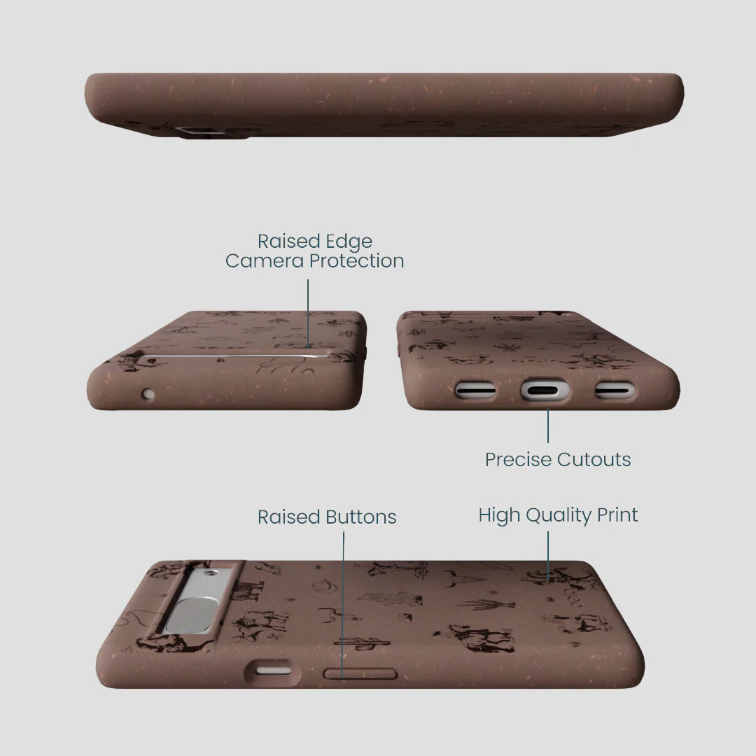 Chocolate Brown Wild Frontier Google Pixel 7 Case - Image 3