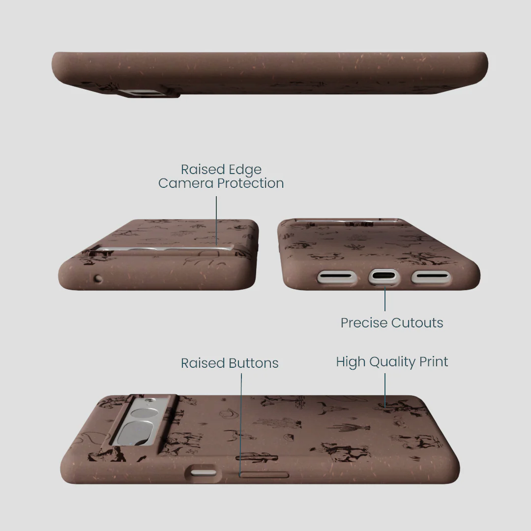 Chocolate Brown Wild Frontier Google Pixel 7 Pro Case - Image 3