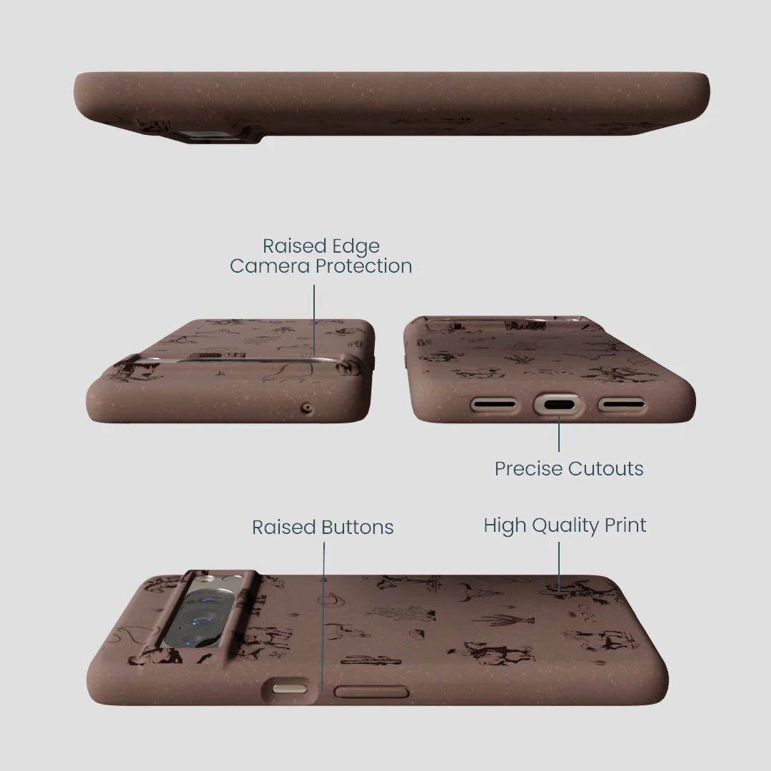 Chocolate Brown Wild Frontier Google Pixel 8 Pro Case - Image 3