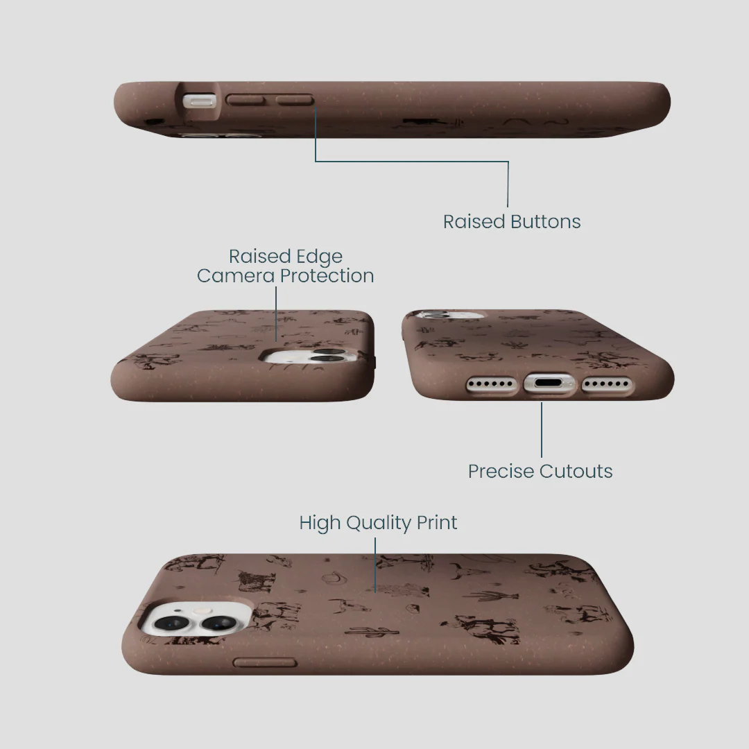 Chocolate Brown Wild Frontier iPhone 11 Case - Image 3