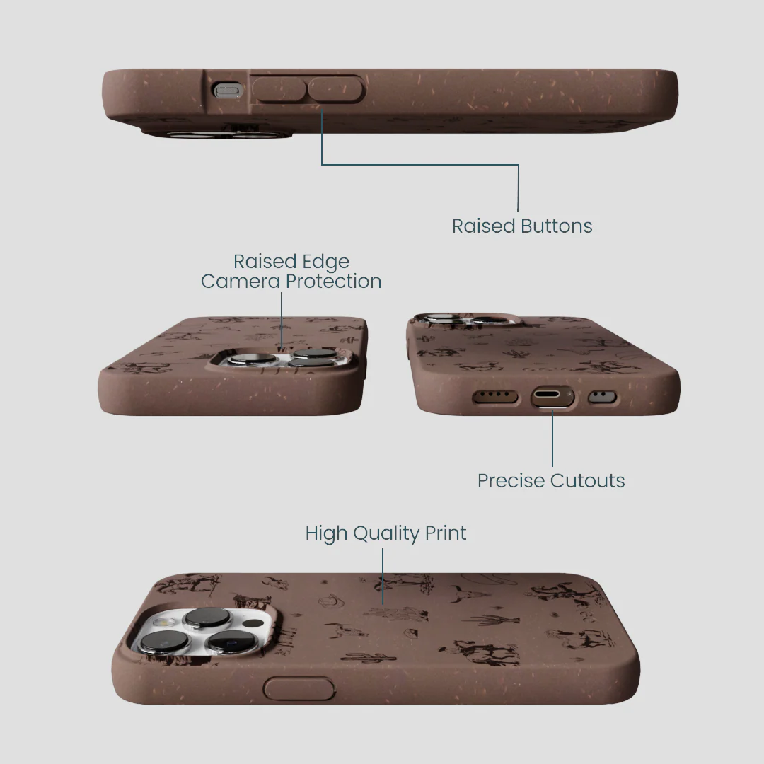 Chocolate Brown Wild Frontier iPhone 13 Pro Case - Image 3