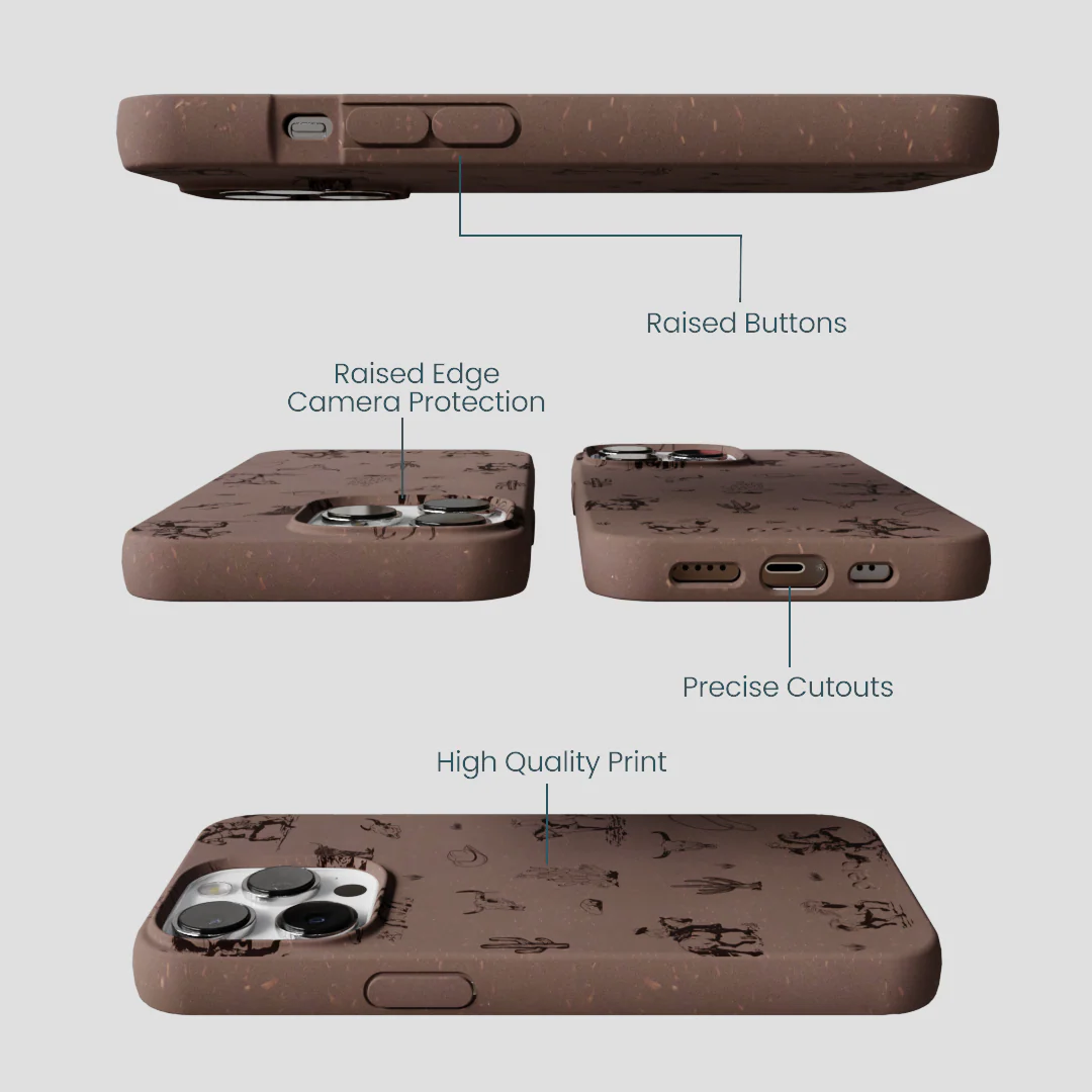 Chocolate Brown Wild Frontier iPhone 13 Pro Max Case - Image 3