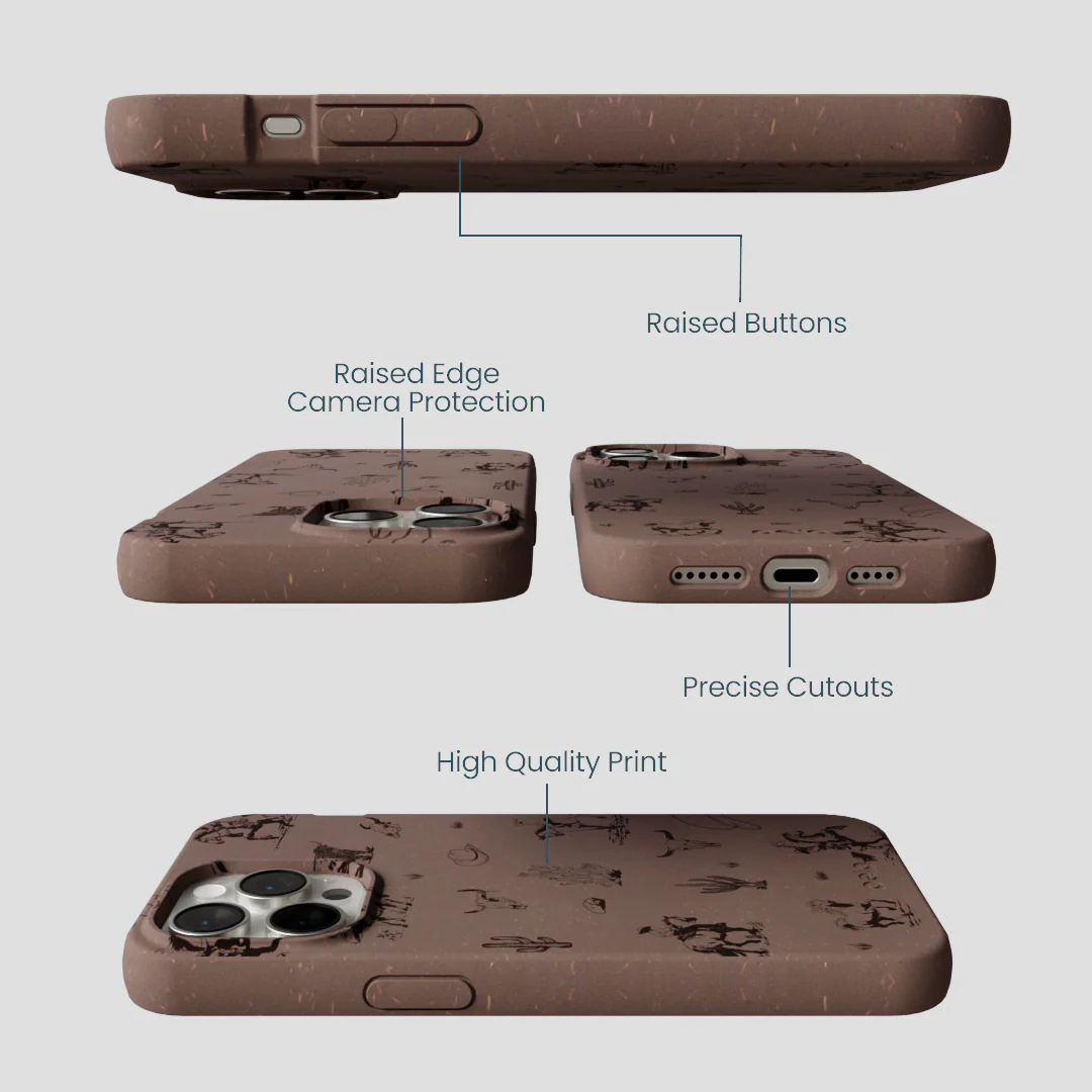 Chocolate Brown Wild Frontier iPhone 14 Pro Max Case - Image 3