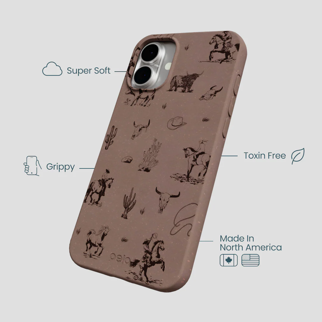 Chocolate Brown Wild Frontier iPhone 16 Plus Case - Image 4