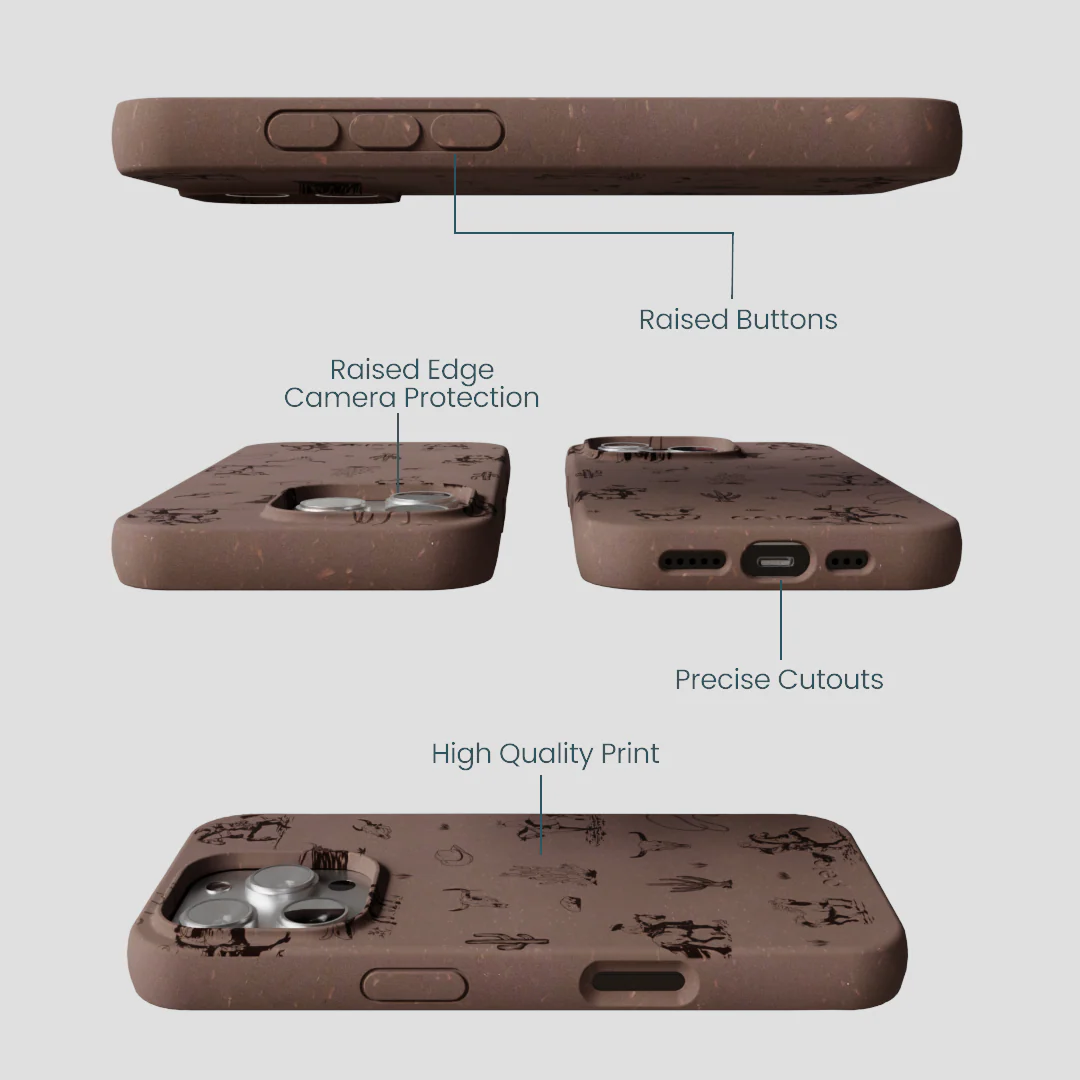 Chocolate Brown Wild Frontier iPhone 16 Pro Case - Image 3