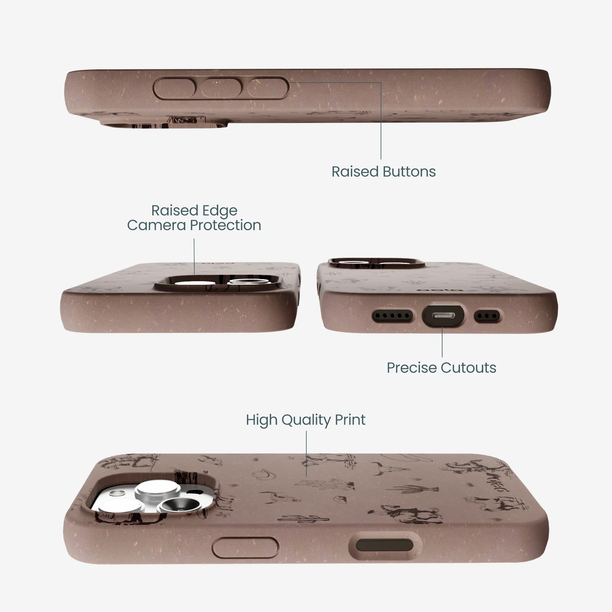 Chocolate Brown Wild Frontier iPhone 16 Pro Max Case - Image 3