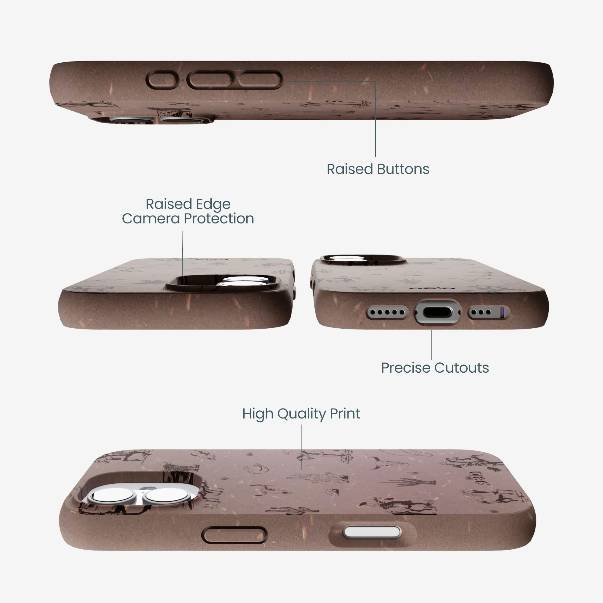Chocolate Brown Wild Frontier iPhone 17 Case - Image 3