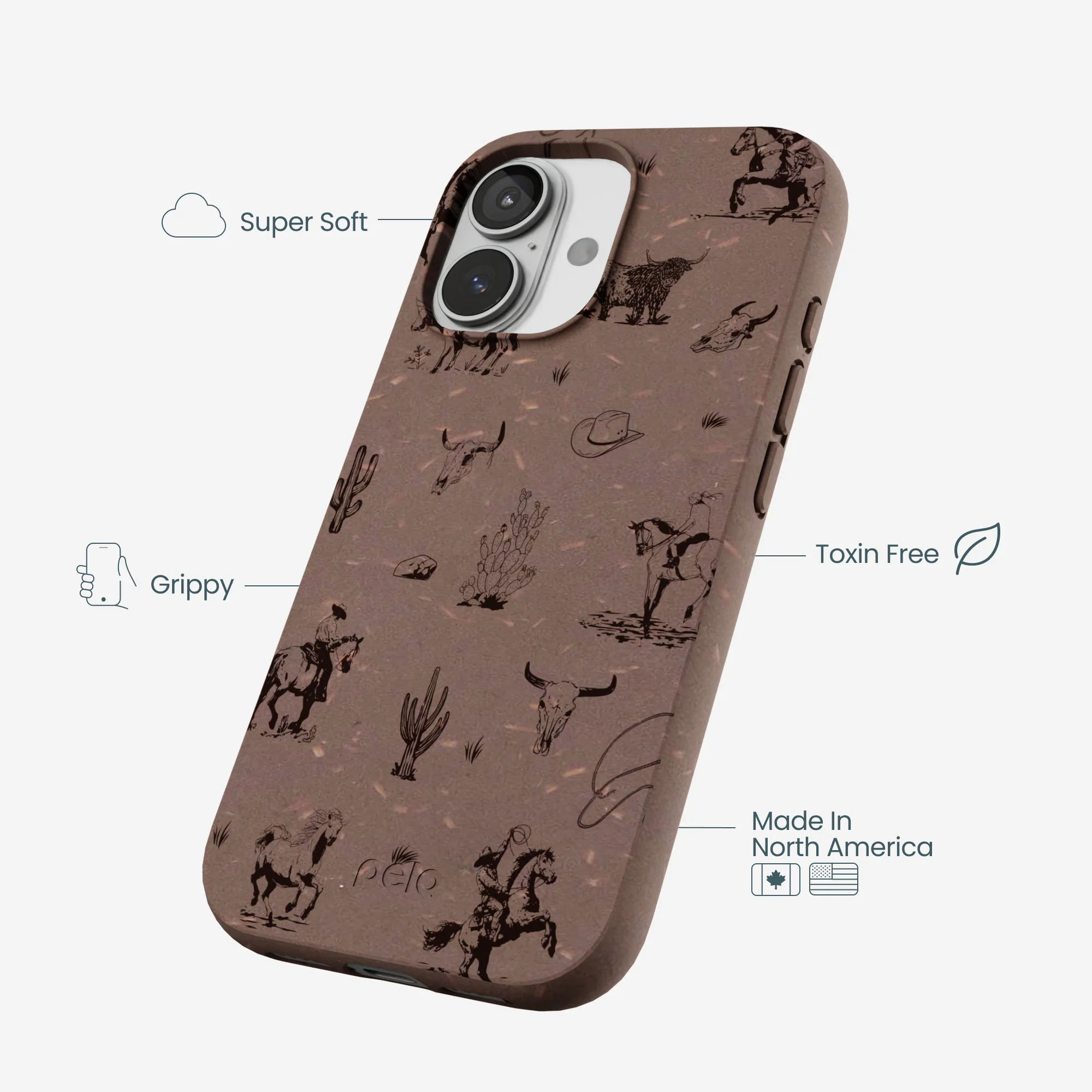 Chocolate Brown Wild Frontier iPhone 17 Case - Image 4