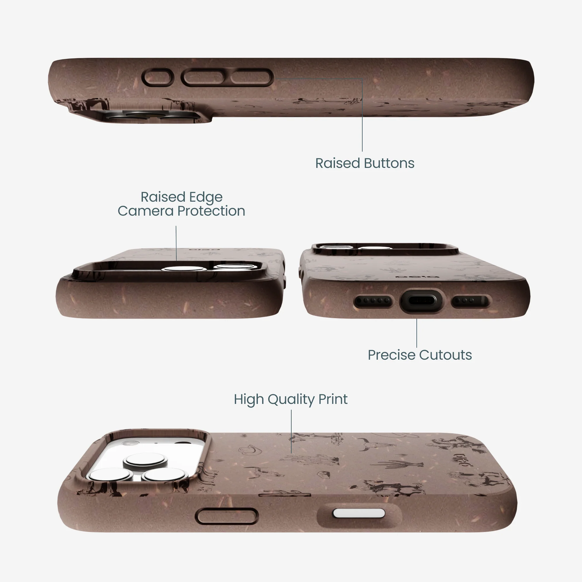 Chocolate Brown Wild Frontier iPhone 17 Pro Case - Image 3
