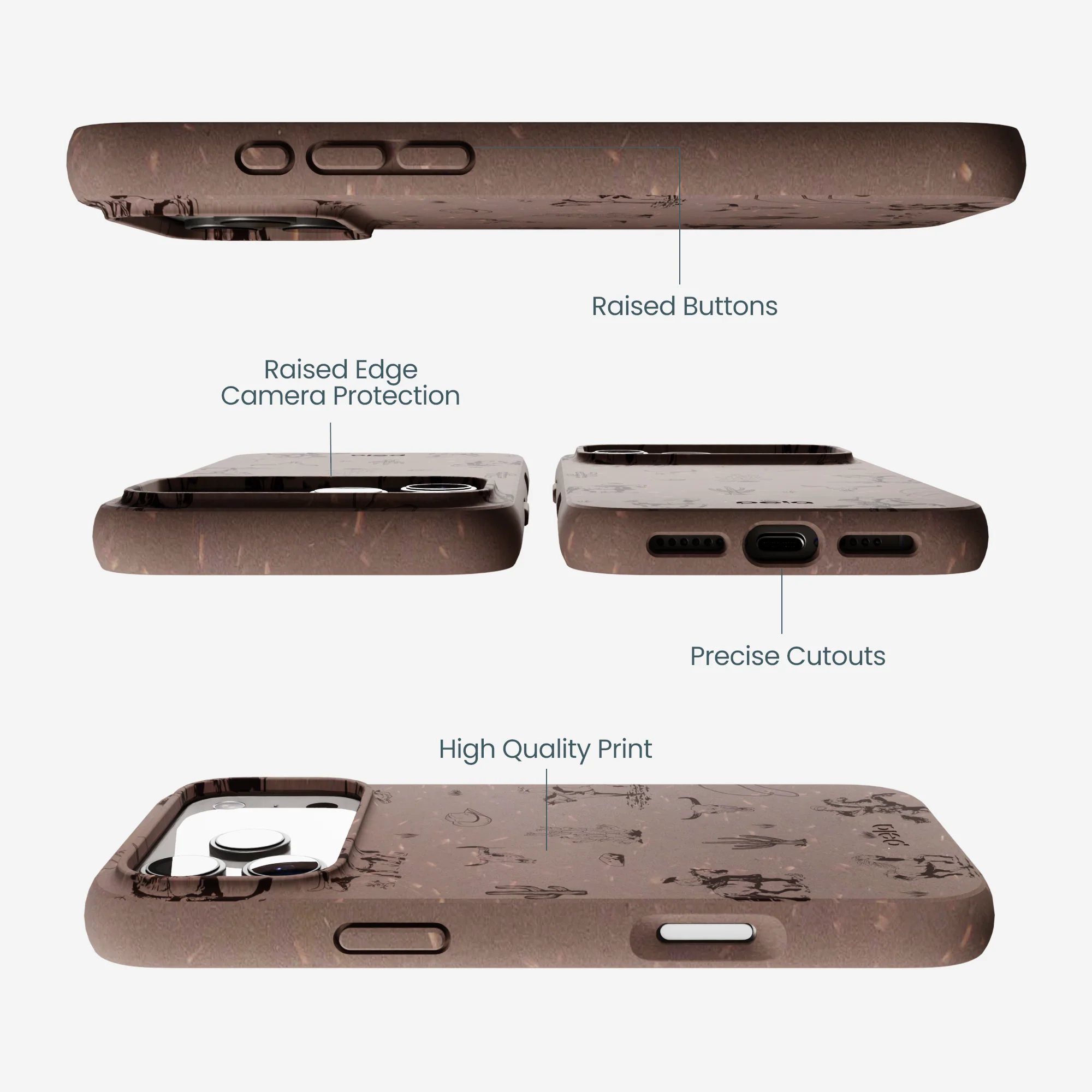 Chocolate Brown Wild Frontier iPhone 17 Pro Max Case - Image 3