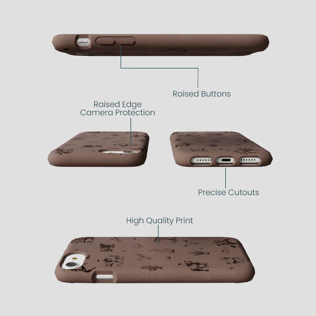 Chocolate Brown Wild Frontier iPhone 6/6s/7/8/SE Case - Image 3