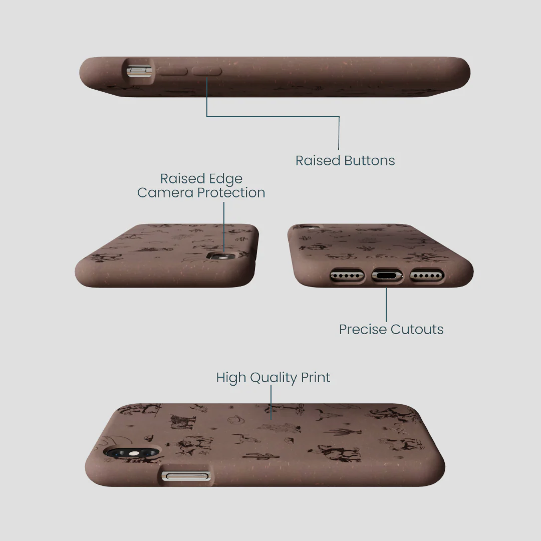 Chocolate Brown Wild Frontier iPhone XR Case - Image 3