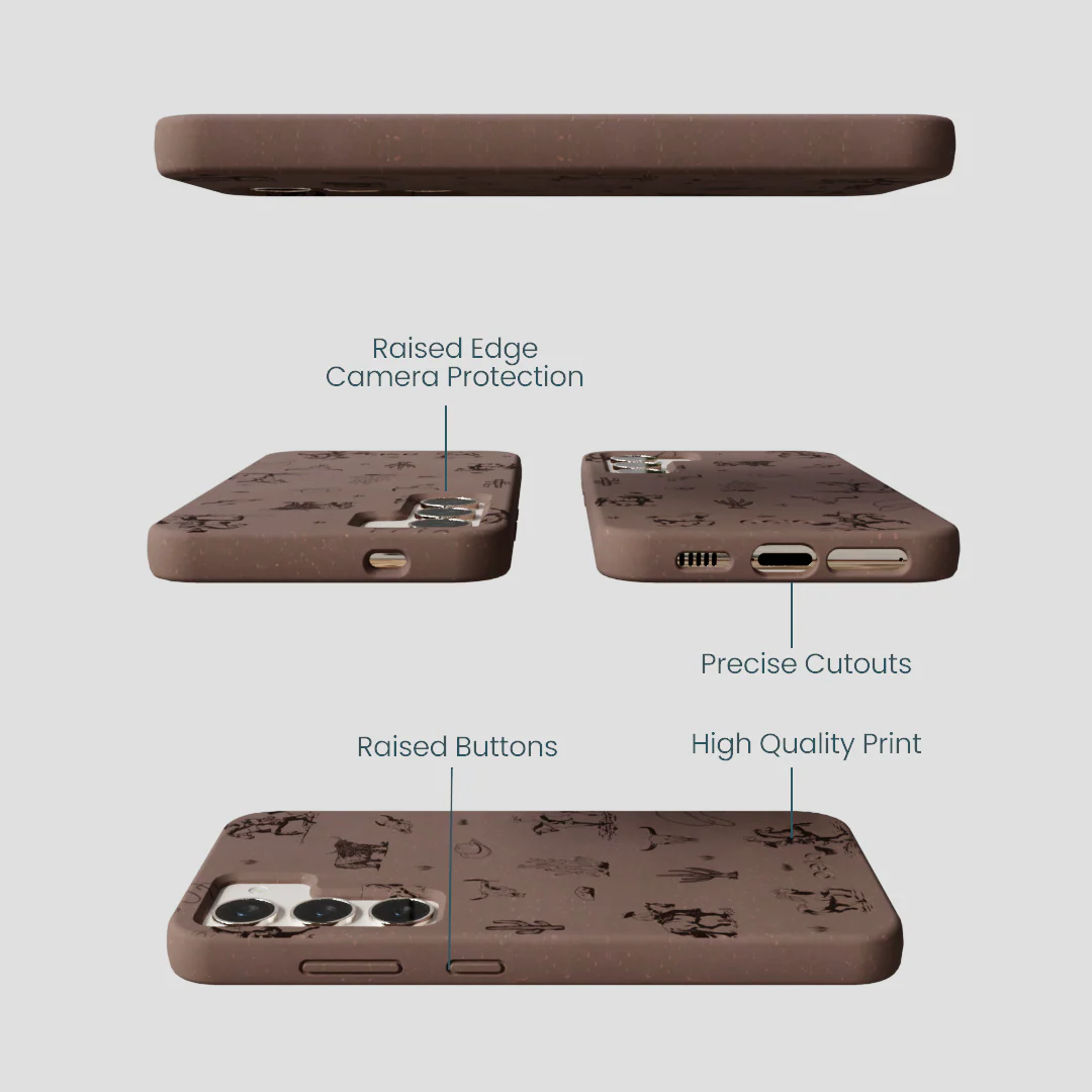 Chocolate Brown Wild Frontier Samsung Galaxy S24 Case - Image 3