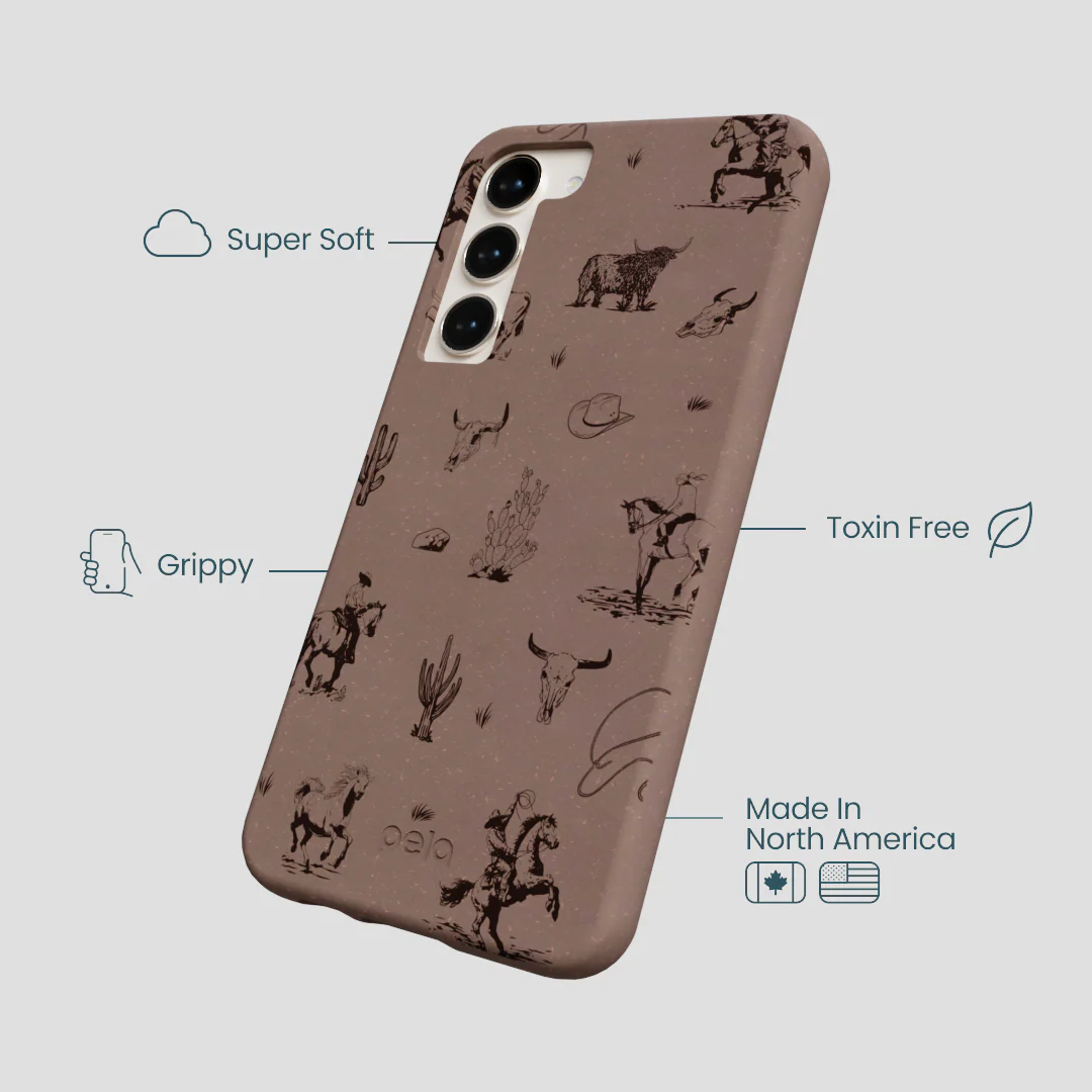 Chocolate Brown Wild Frontier Samsung Galaxy S24+(Plus) Case - Image 4