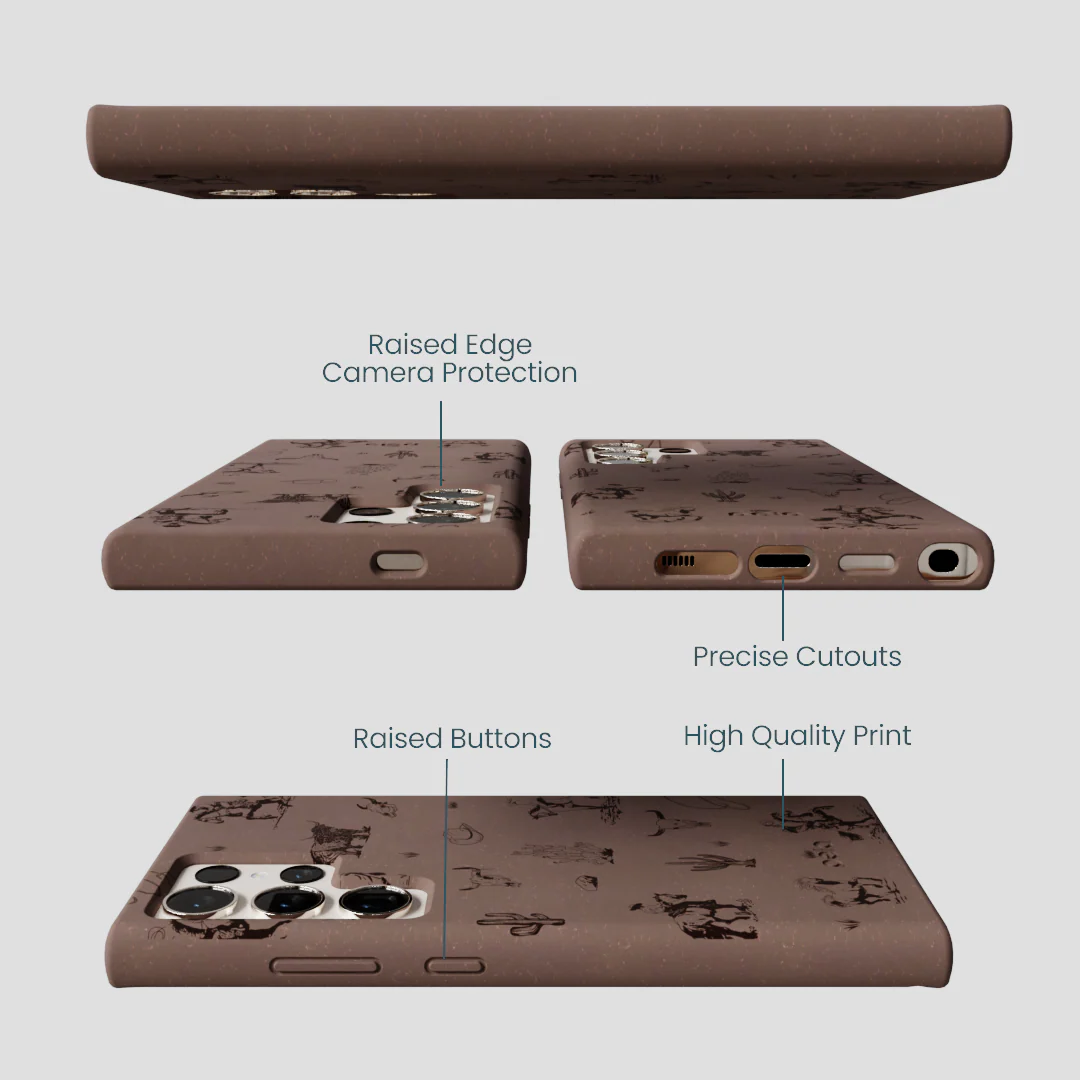 Chocolate Brown Wild Frontier Samsung Galaxy S24 Ultra Case - Image 3