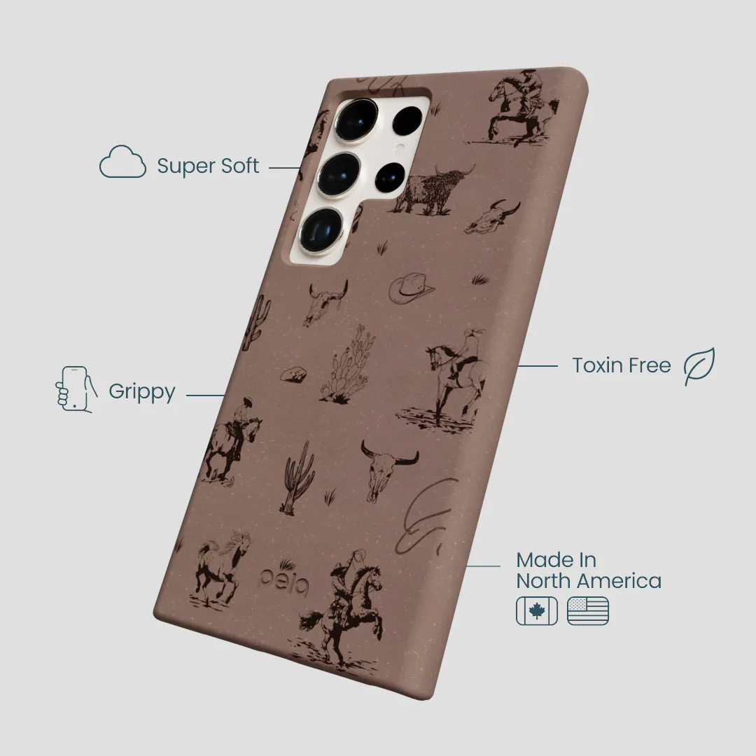 Chocolate Brown Wild Frontier Samsung Galaxy S24 Ultra Case - Image 4