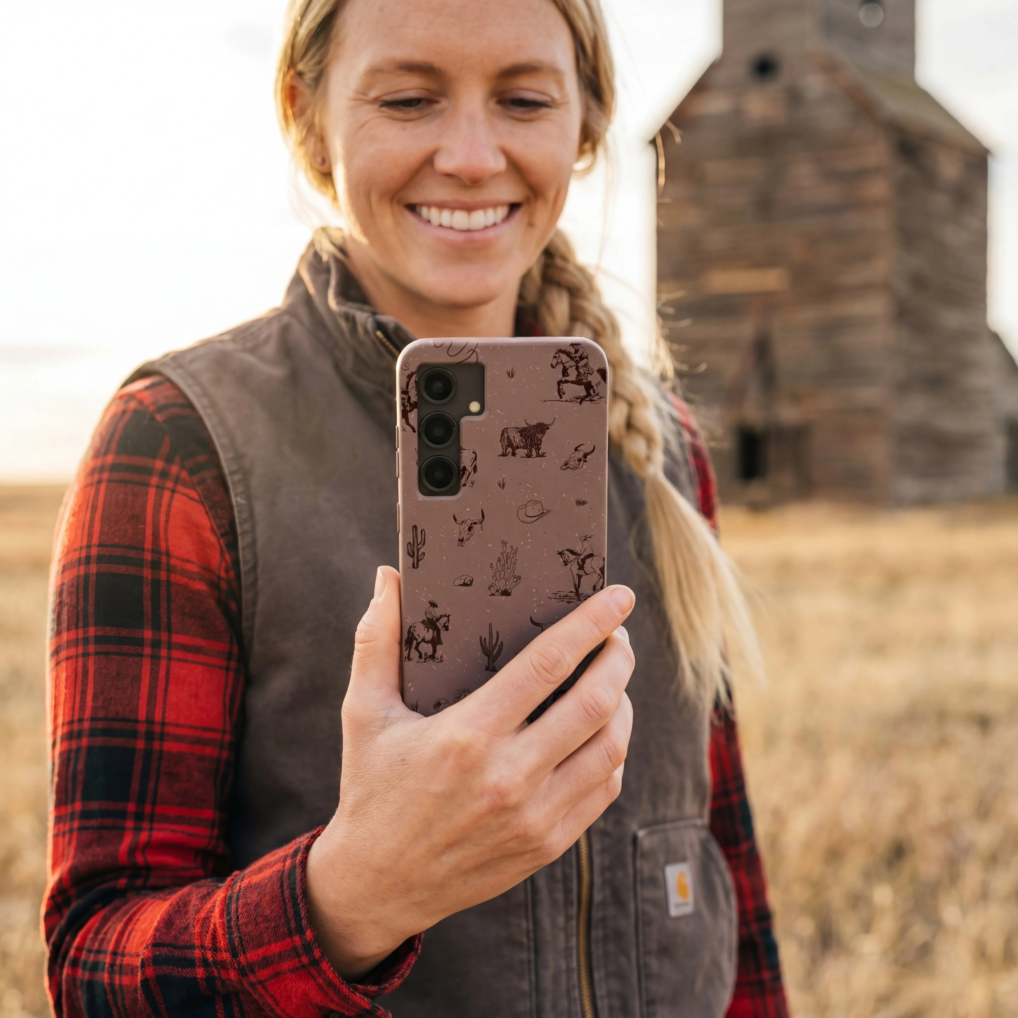 Chocolate Brown Wild Frontier Samsung Galaxy S25 Case - Image 2