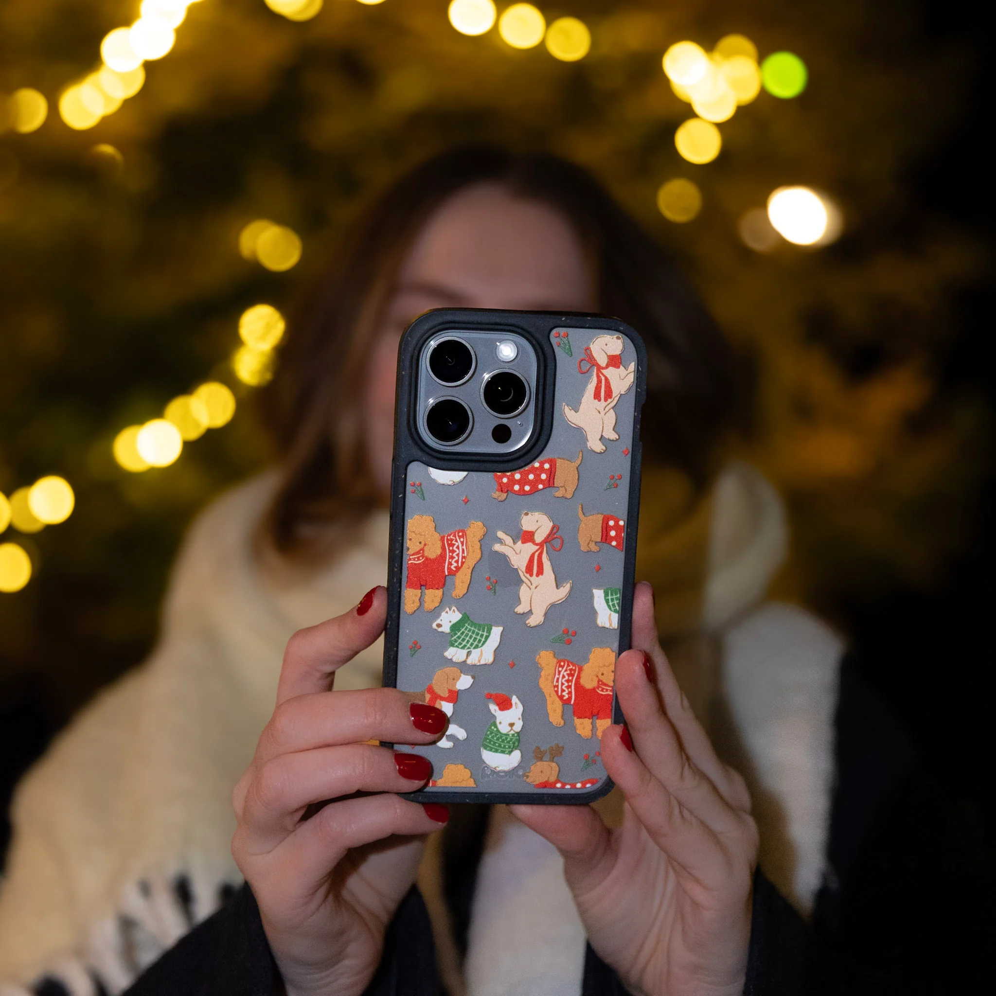 Clear Jolly Doggos iPhone 13 Pro Max Case With Black Ridge - Image 4
