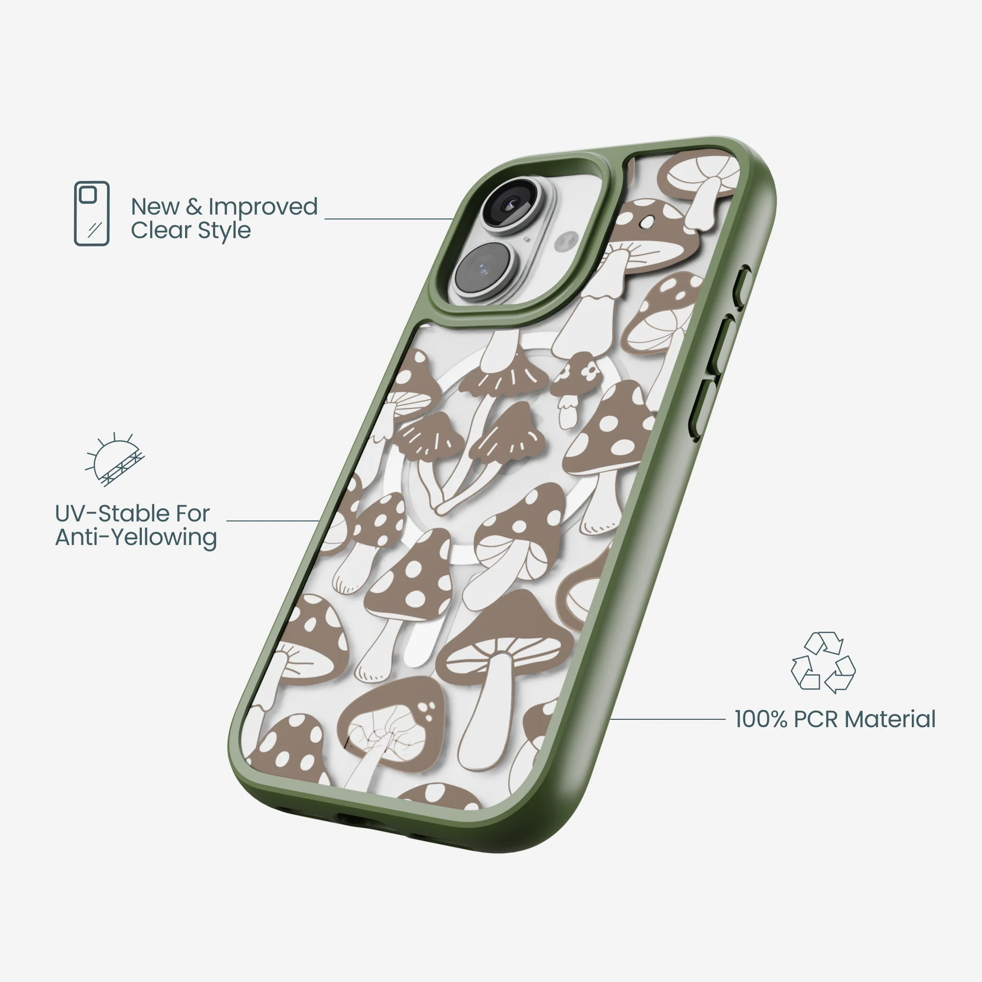 Clear Fungi Fuel iPhone 17 Case With Forest Floor Ridge (MagSafe included) - Image 4