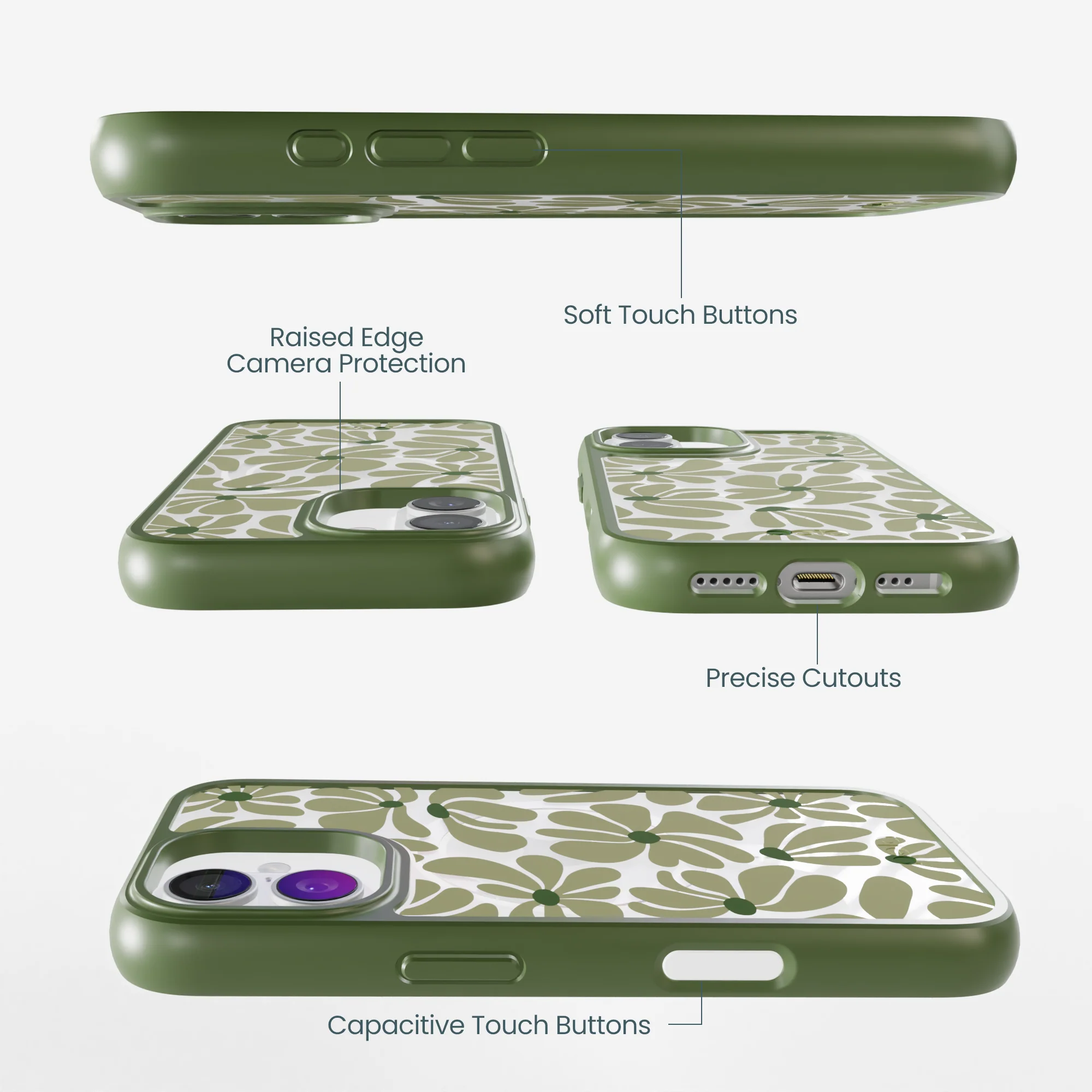 Clear Funky Flora iPhone 17 Case With Forest Floor Ridge (MagSafe included) - Image 3