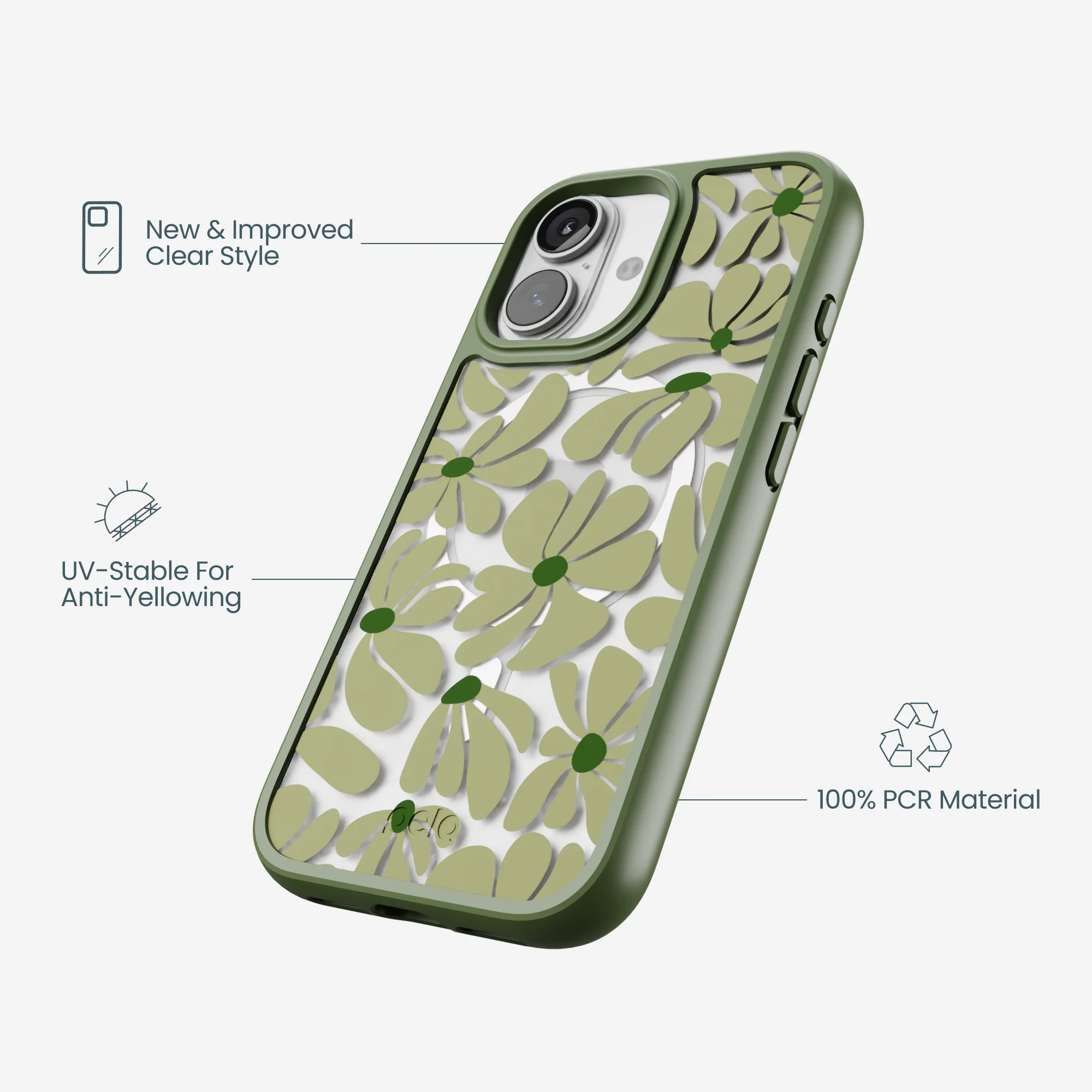 Clear Funky Flora iPhone 17 Case With Forest Floor Ridge (MagSafe included) - Image 4