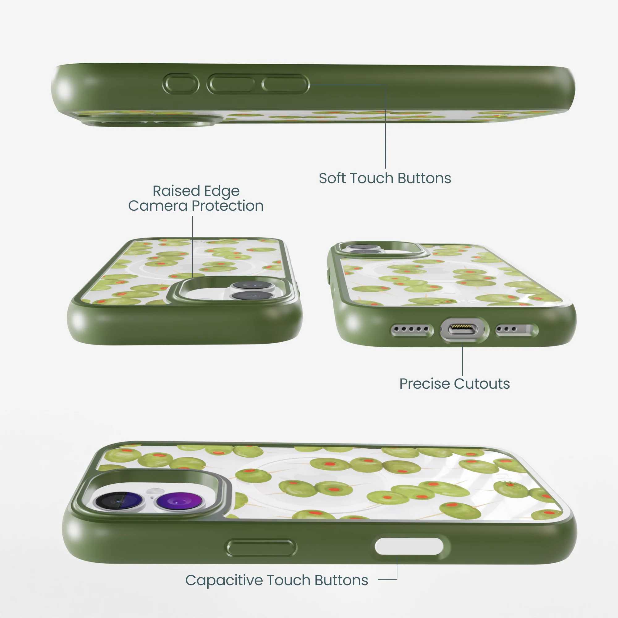 Clear Olive Hour iPhone 17 Case With Forest Floor Ridge (MagSafe included) - Image 3