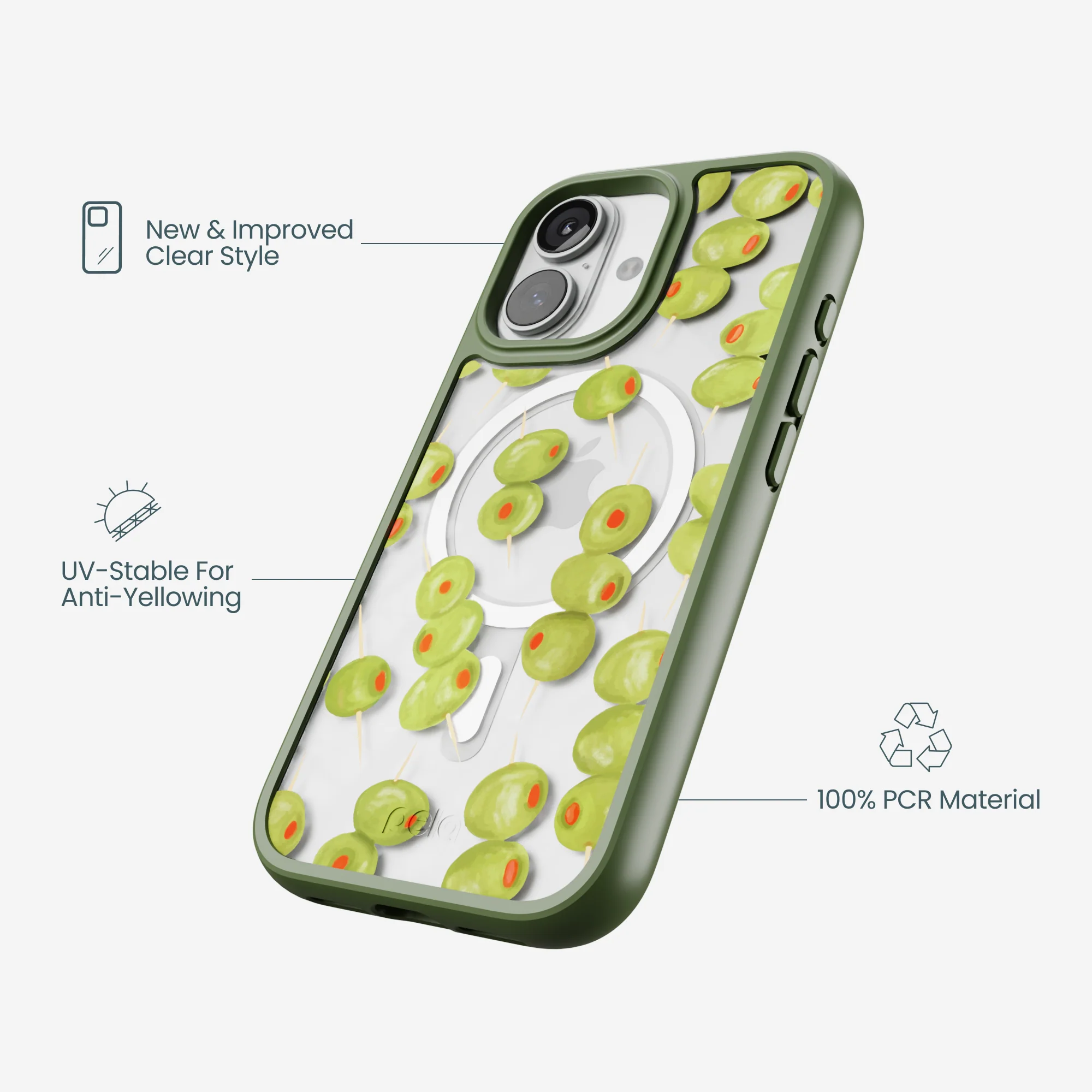 Clear Olive Hour iPhone 17 Case With Forest Floor Ridge (MagSafe included) - Image 4