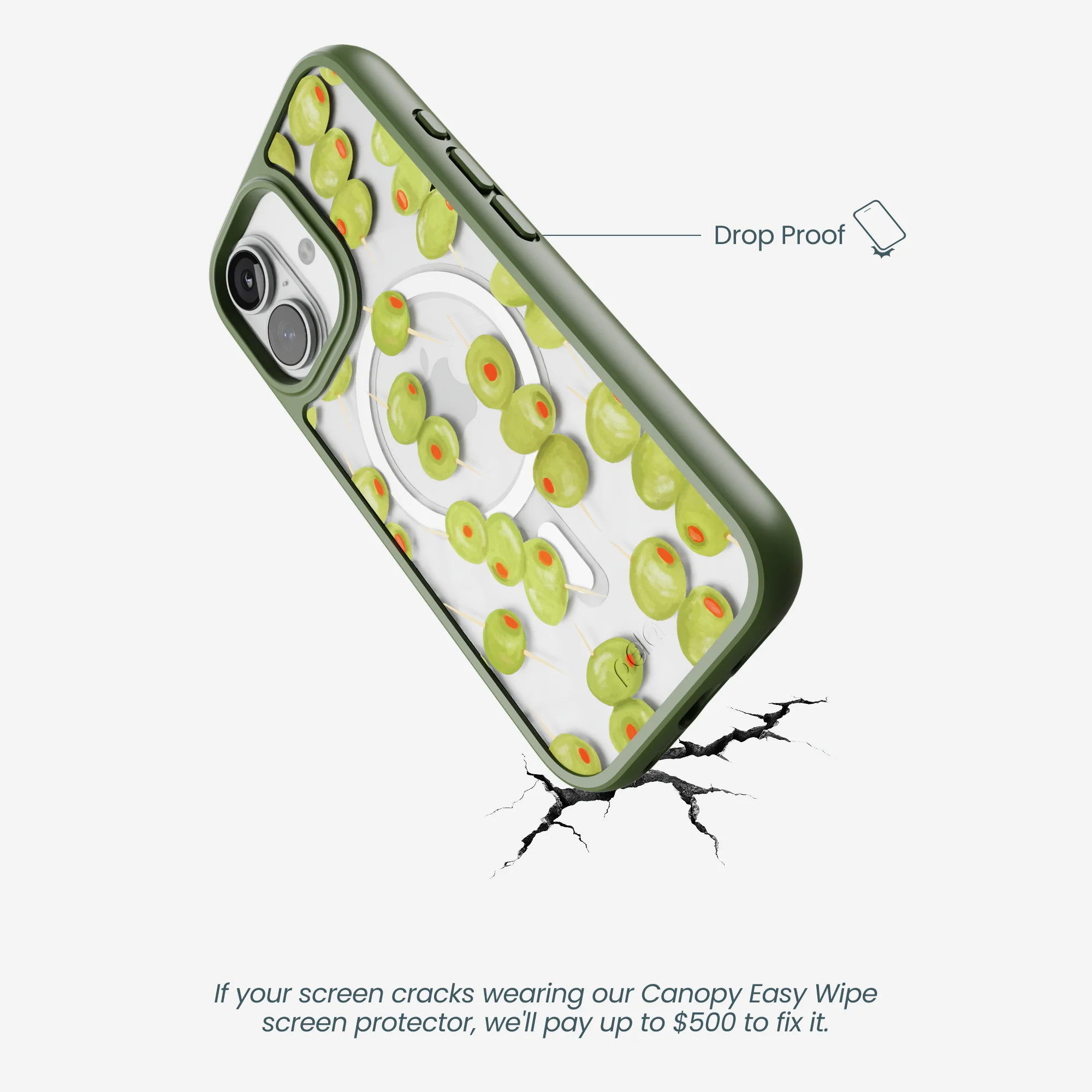 Clear Olive Hour iPhone 17 Case With Forest Floor Ridge (MagSafe included) - Image 5