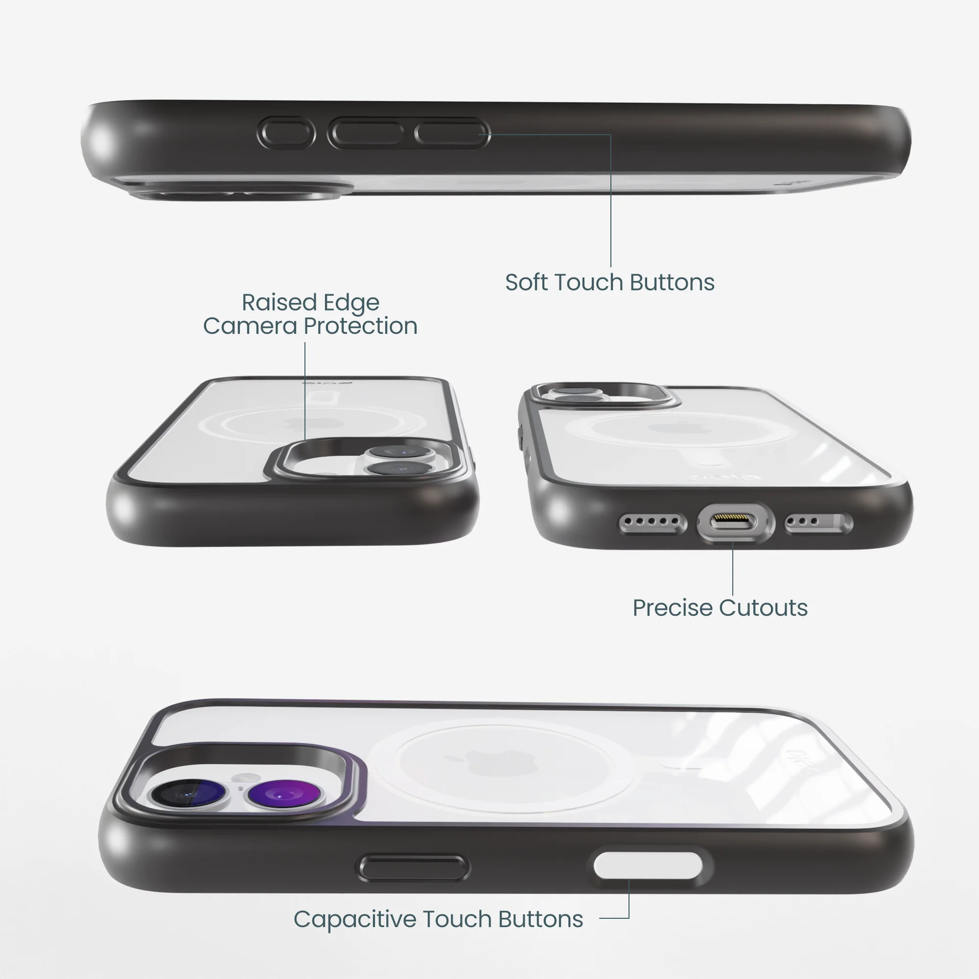 Clear iPhone 17 Case with Noir Ridge (MagSafe Included) - Image 3