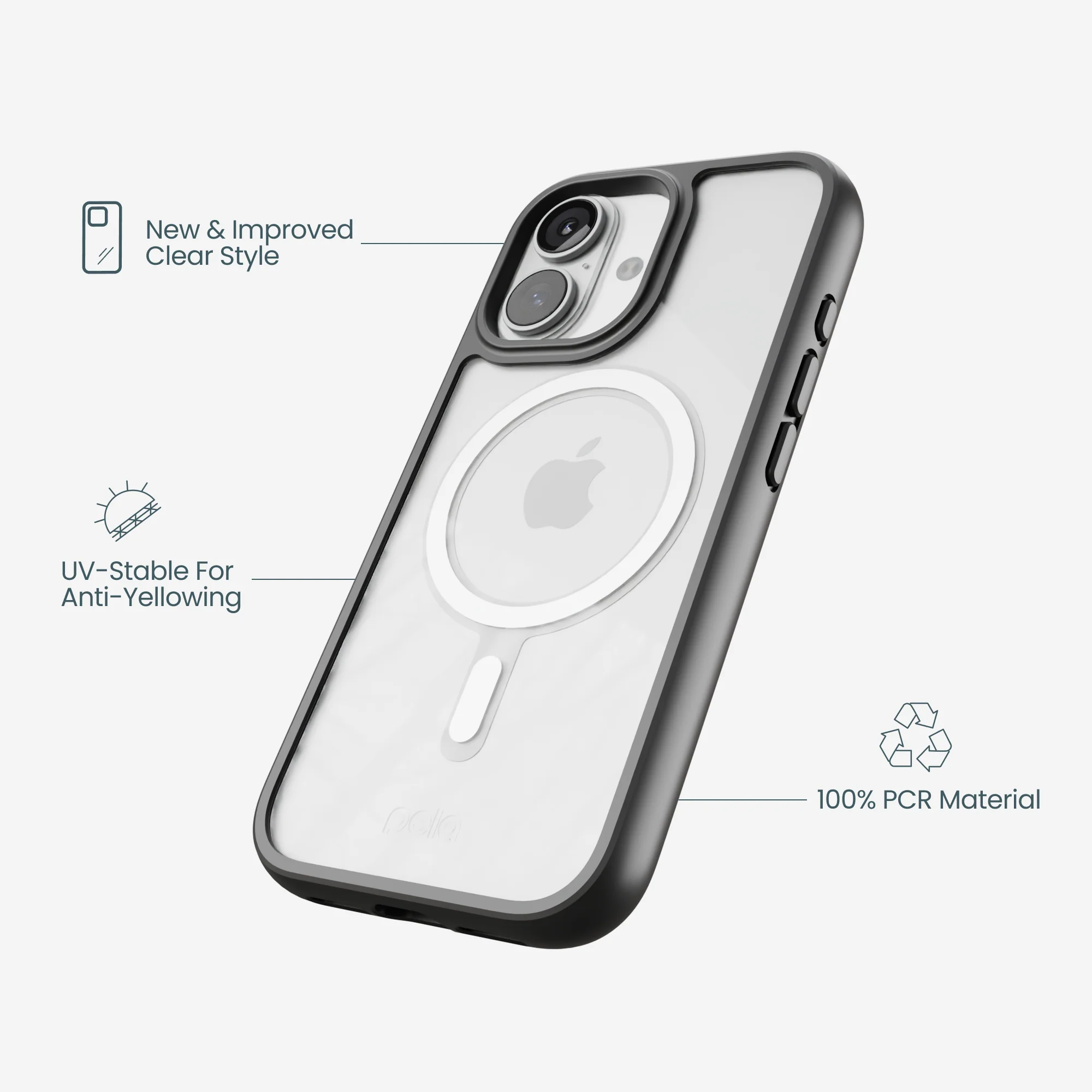 Clear iPhone 17 Case with Noir Ridge (MagSafe Included) - Image 4